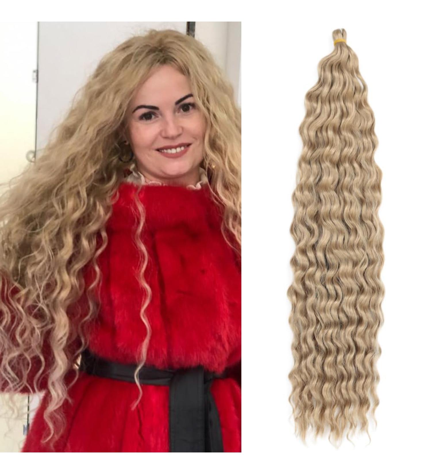 DSoar 26 Inch Deep Twist Crochet Hair - Ocean Wave Curly Bohemian Braids | 3 Packs Synthetic Hair Extensions for Women & Girls - Buy Online on GoSupps.com