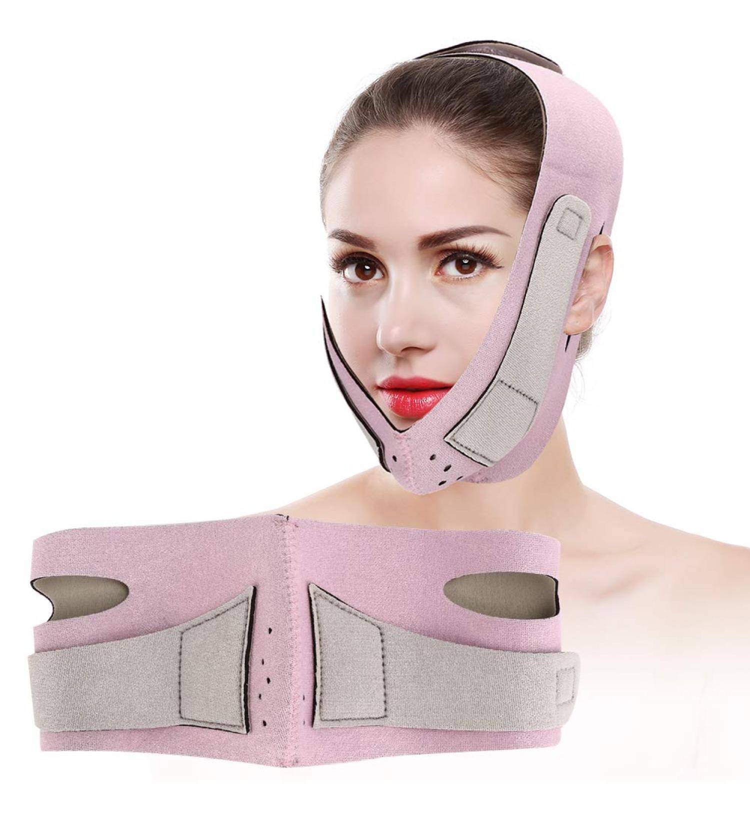 V Facial Mask & 3D Band for Lifting & Fat Burning Enhance Your Facial Contour (Pink) - Buy Online on GoSupps.com