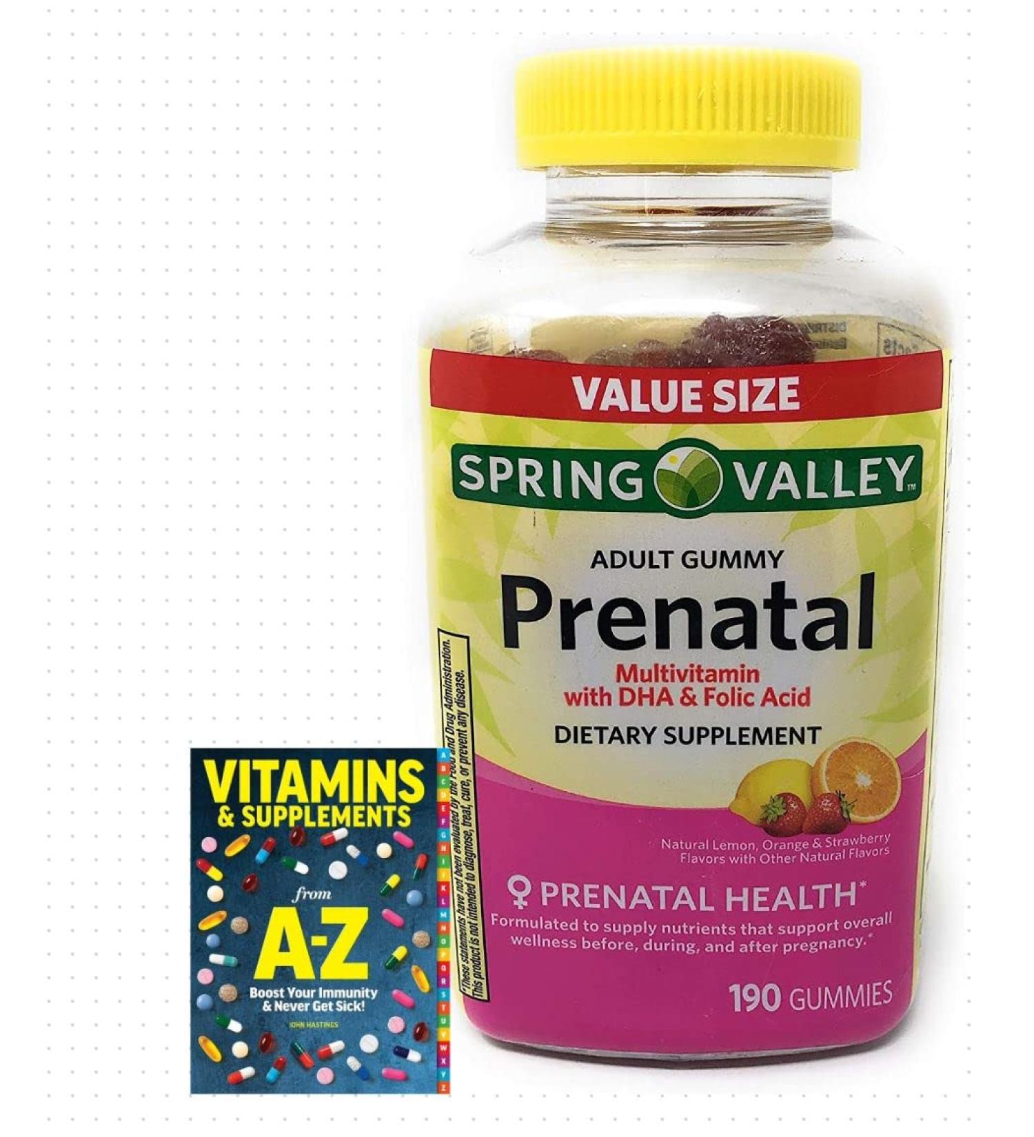 Spring Valley Adult Prenatal Health Multivitamin Gummies with DHA, Folic Acid - 190 Count - Buy Online on GoSupps.com