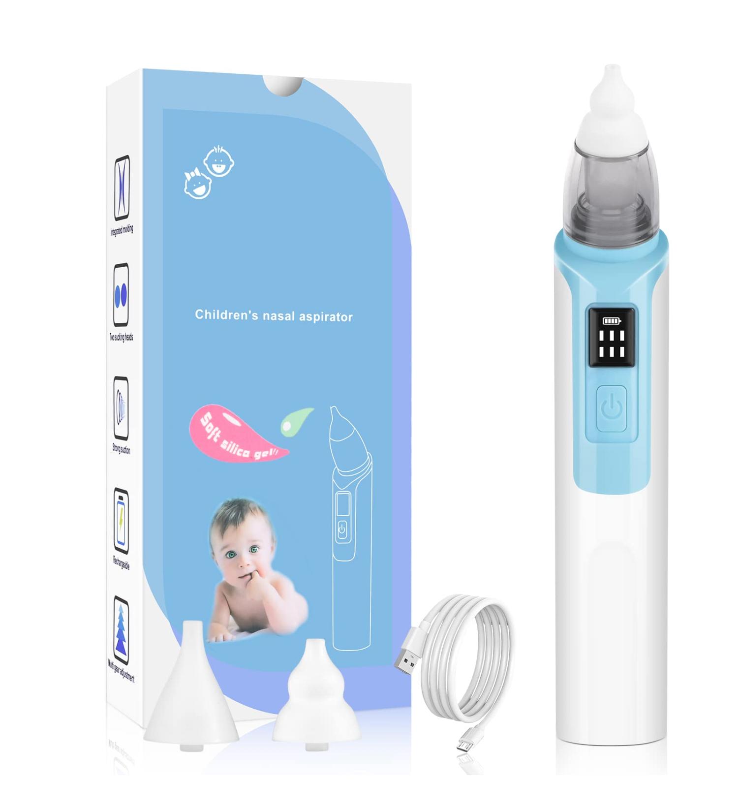 Electric Baby Nasal Aspirator with 6 Levels of Suction - Blue | Nose Sucker for Babies and Toddlers - Buy Online on GoSupps.com