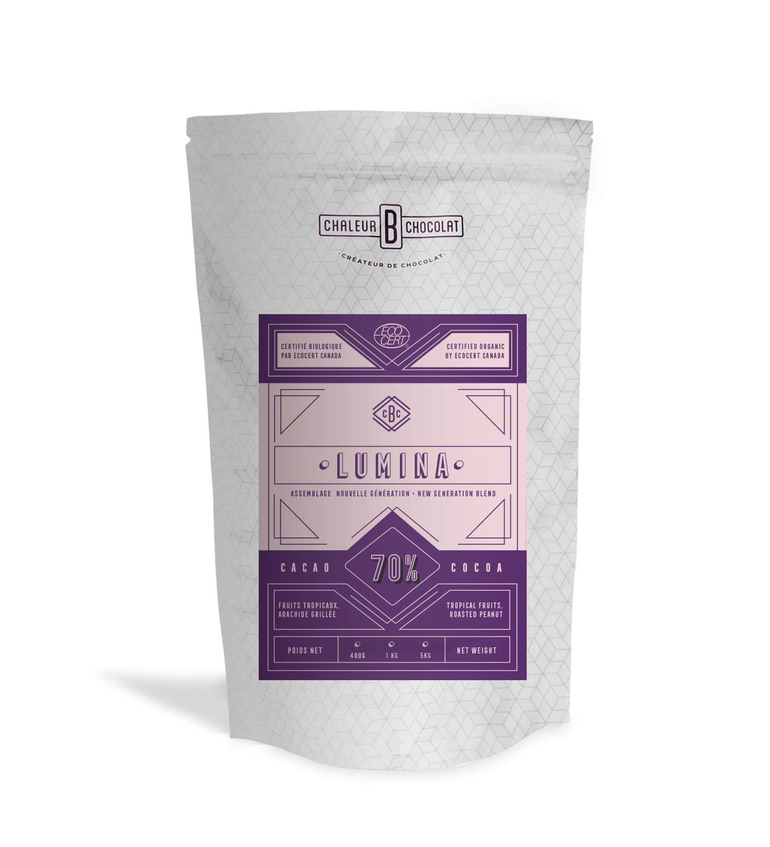 Handcrafted Organic Chocolate Chips - Lumina 70% Cocoa - 1kg - Chaleur B Chocolat - Buy Online on GoSupps.com