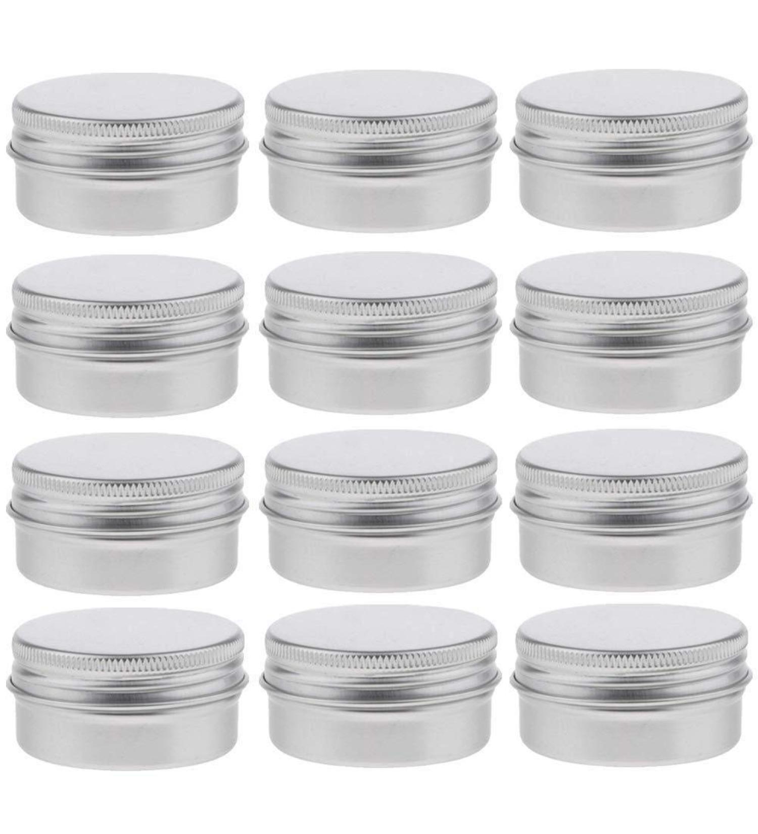 Cratone Jacks 30ml Aluminum Crucible - 12 Pack Screw Cap Containers for Lip Balm Lotion Cream Mini Candles & Nail Art | International Shipping Available - Buy Online on GoSupps.com