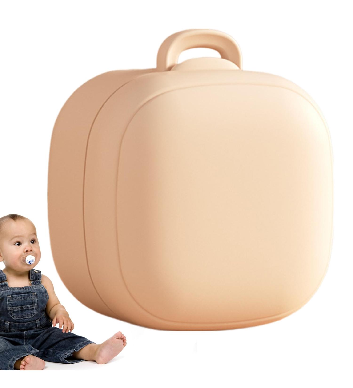 Buy Portable Silicone Pacifier Container | Dust-Proof & Easy to Clean | Ideal for Newborns | Travel & Outdoor Use - Apricot - Buy Online on GoSupps.com