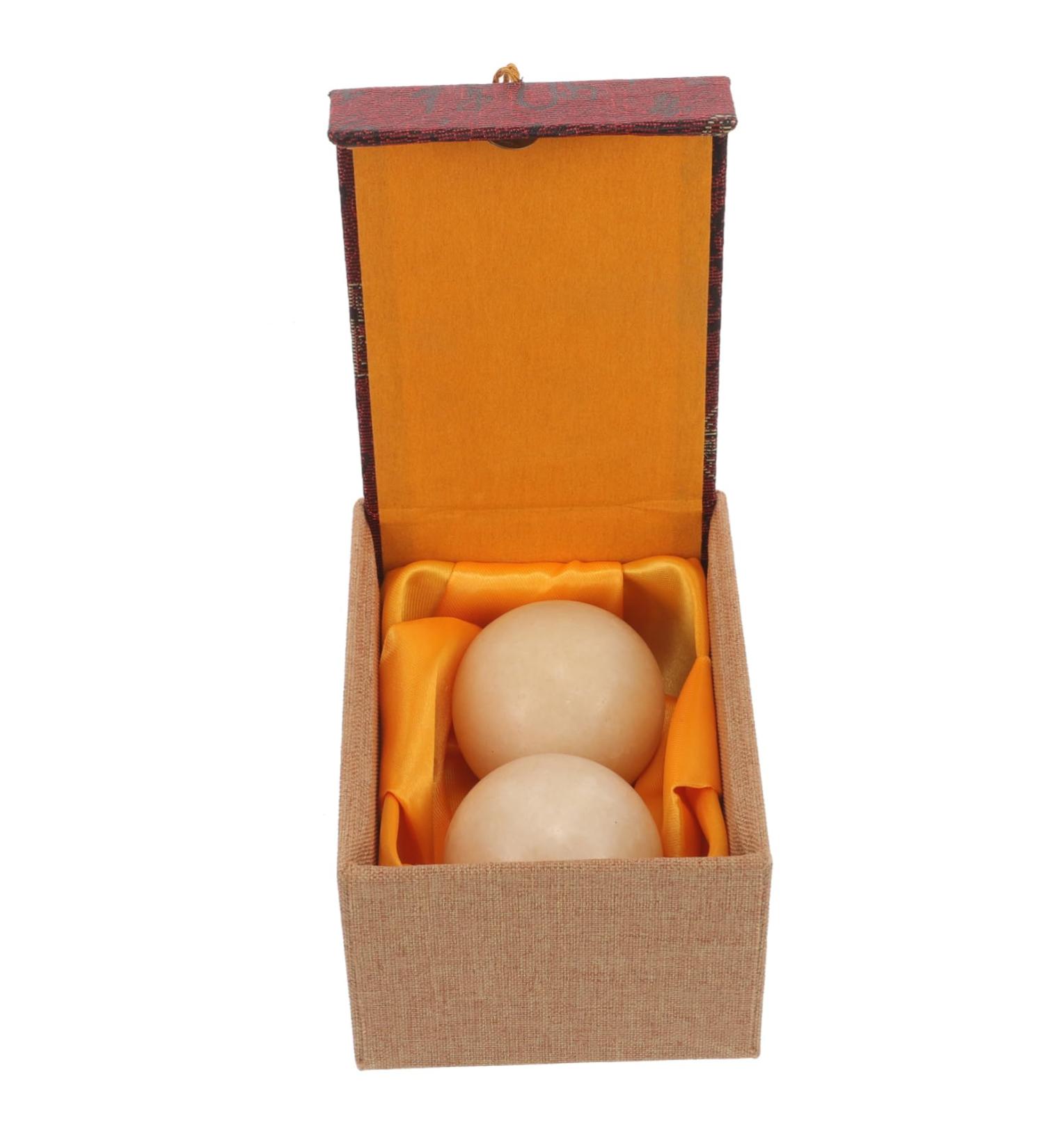 Goohochy Jade Handmilling Balls Set | Spiritual Fitness & Meditation Baoding Balls for Massage & Hand Training | Ideal for Hiking & Boccia - Buy Online on GoSupps.com