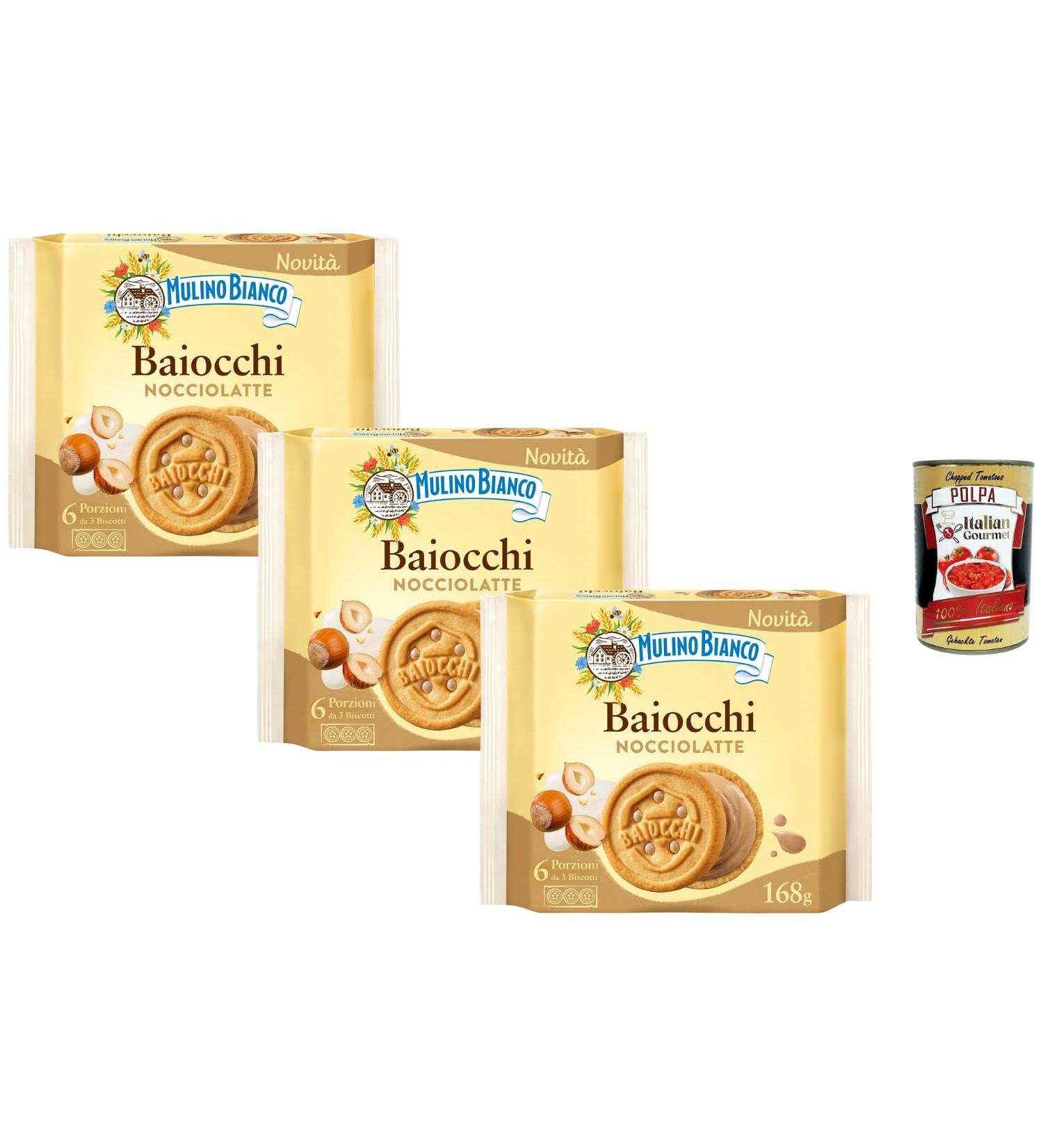  Italian Gourmet E.R. Italian Gourmet Double Biscuits Stuffed with Hazelnut Milk Cream 3 168 g | Italian Pastry 6 Servings Per Pack | Ideal for Breakfast Snack & Coffee + Italian Polpa - Buy Online on GoSupps.com