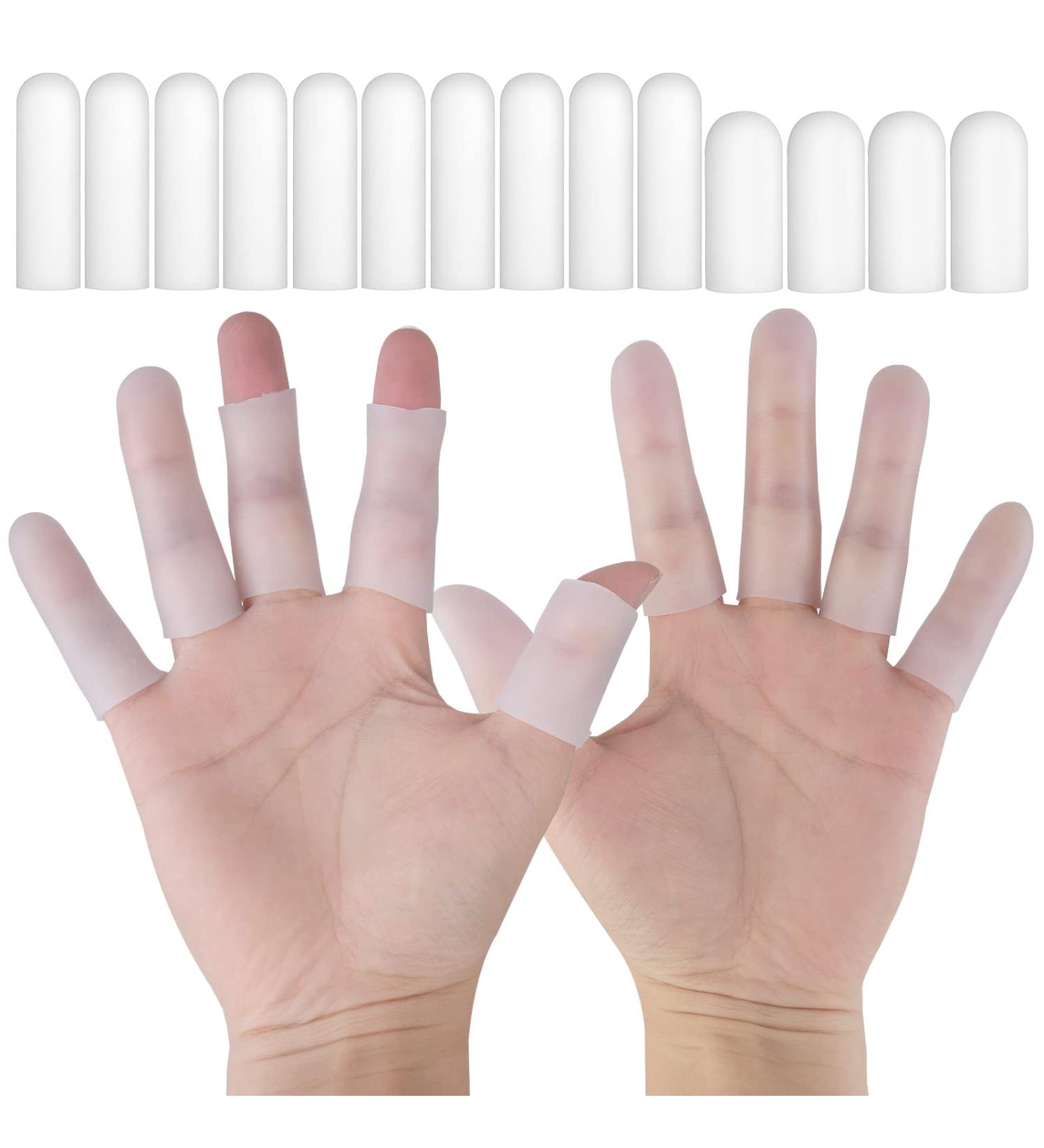 Prsacco 14 Pcs Silicone Finger Protectors - Gel Finger Cots for Blister Protection - Buy Online on GoSupps.com