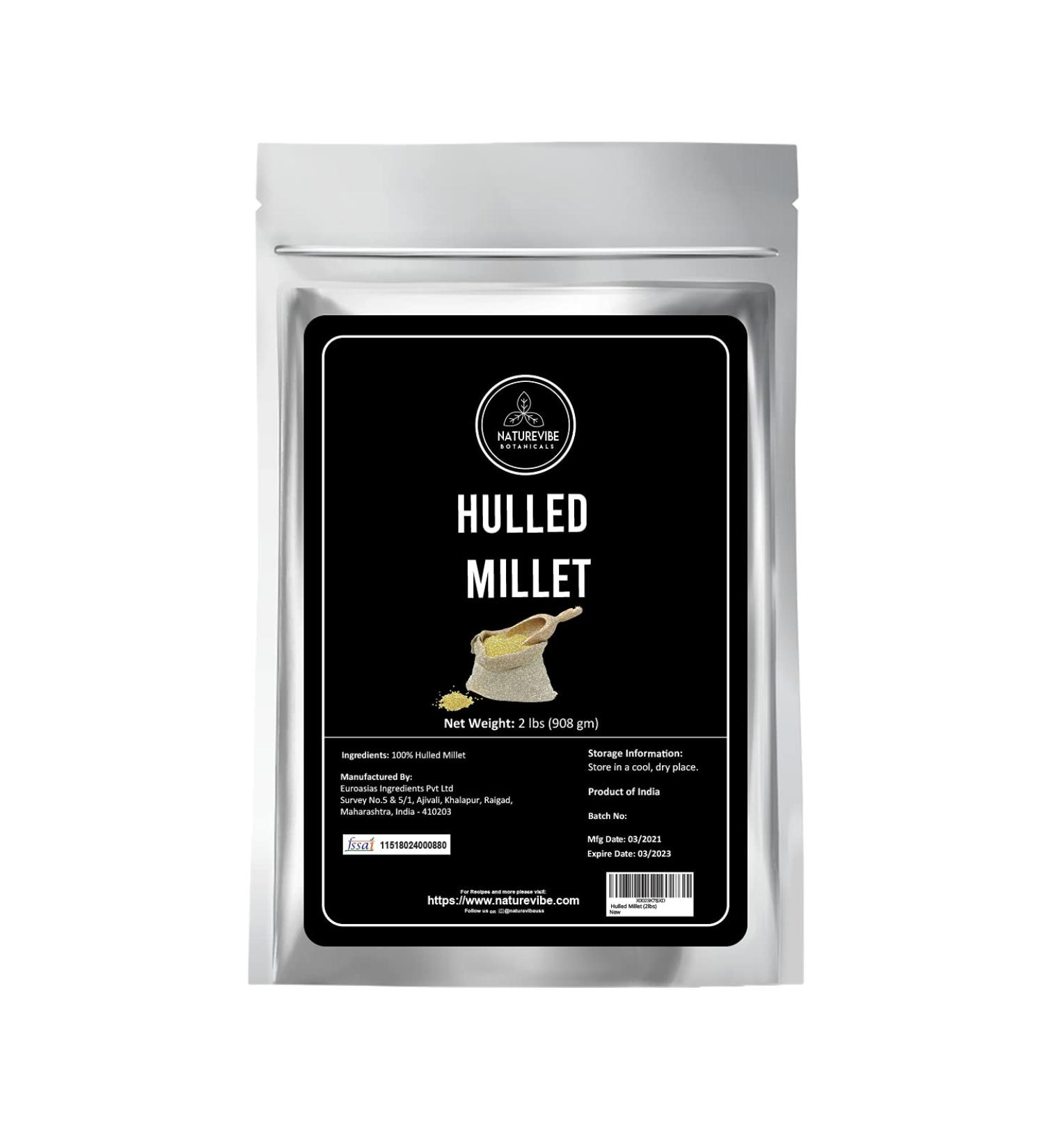 Naturevibe Botanicals Hulled Millets 2lbs - Whole Grain | 32oz Pack - Buy Online on GoSupps.com