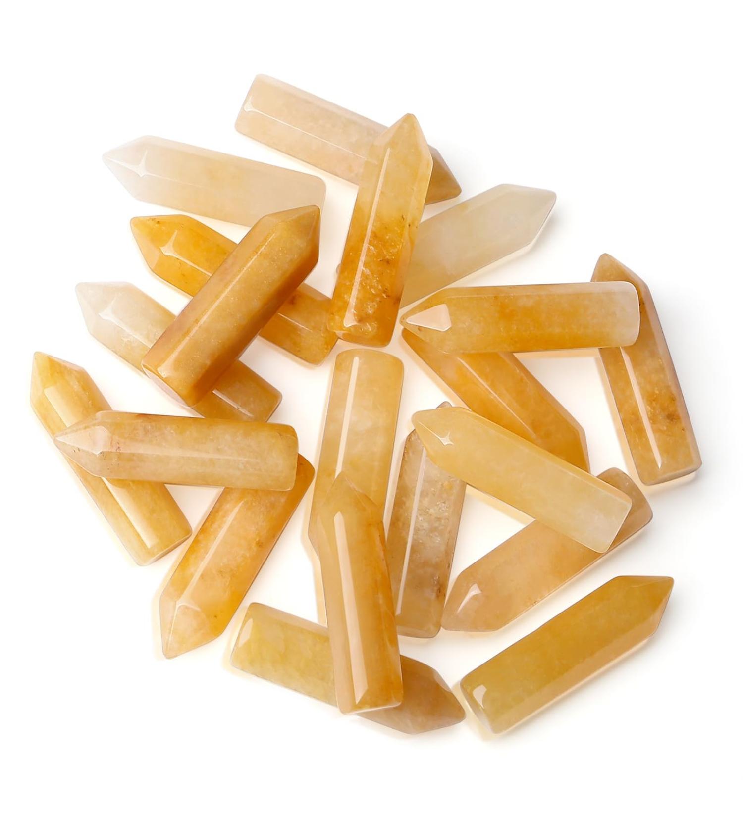 MAIBAOTA Yellow Aventurine Healing Crystals Gifts Wands Hexagonal Pointed Gemstones Set Bulk for Women Beginner Chakra Stones Nature Reiki Spiritual Energy Balancing Protection Crystal 10pcs - Buy Online on GoSupps.com