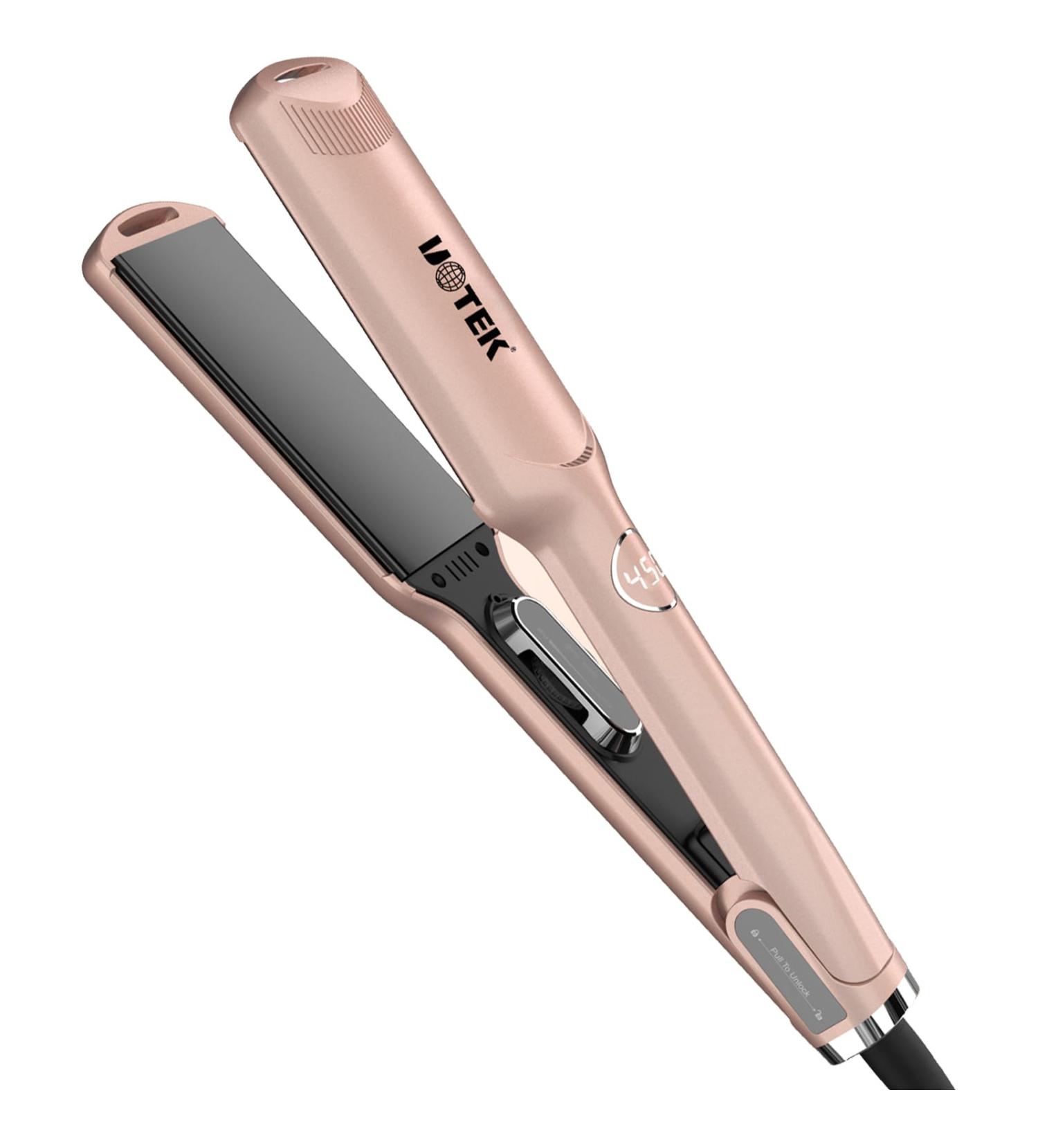 UOTEK 1.75" Ionic Hair Straightener - Portable Flat Iron for Long Hair | PTC Heating Rose Gold Finish - Buy Online on GoSupps.com