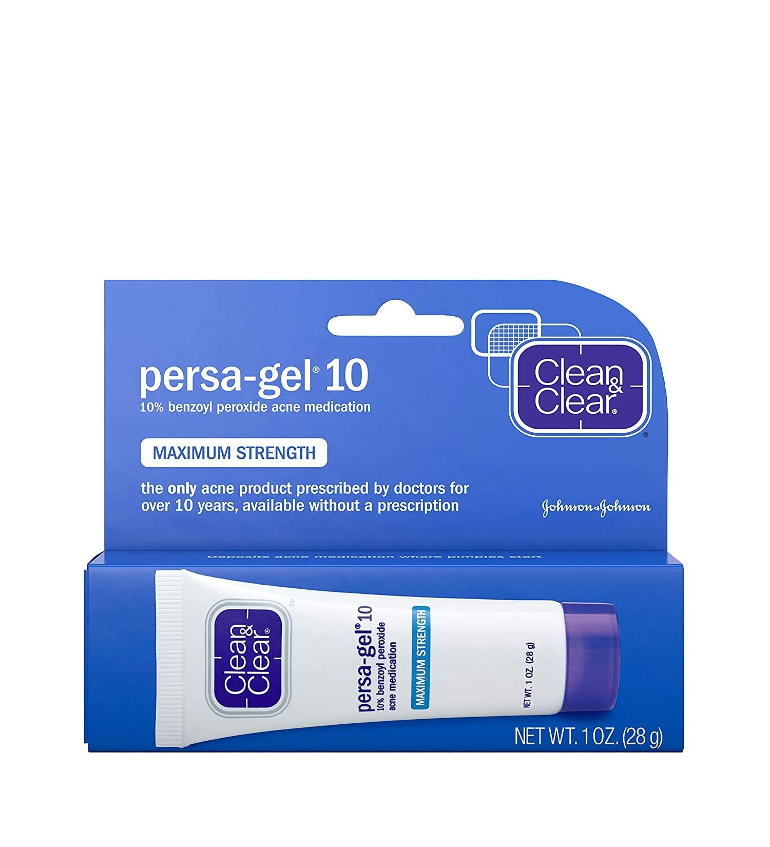 J&J Persa-Gel 10 Maximum Strength Acne Treatment 1oz - Clean & Clear Exclusive Edition - Buy Online on GoSupps.com