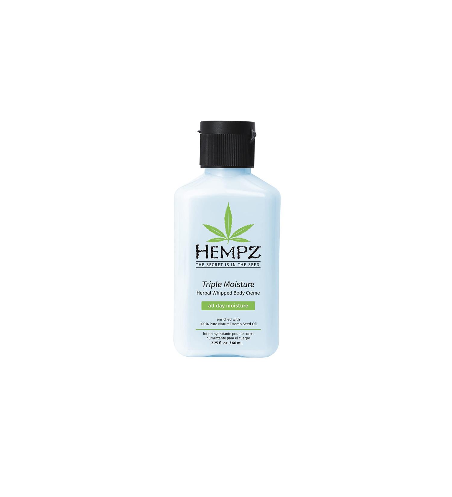 Hempz Triple Moisture Herbal Whipped Body Creme with Hemp Seed Oil - 24-Hour Hydration, Vegan Lotion with Yangu Oil, Peach & Grapefruit - Moisturizing Enriched Formula - Buy Online on GoSupps.com