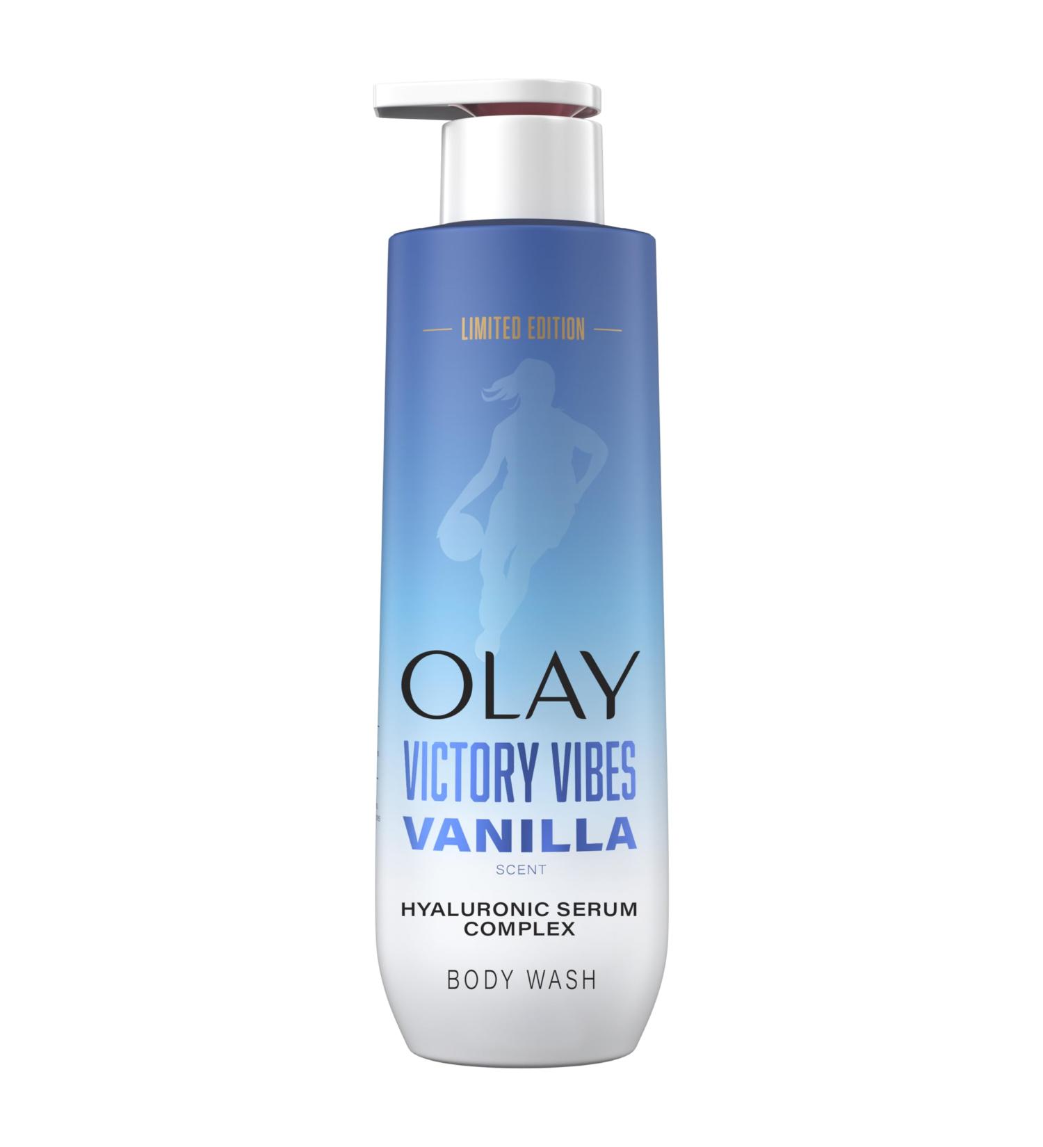 Olay Intensely Hydrating Body Wash with Hyaluronic Serum Complex Victory Vibes Vanilla Scent 20 fl oz - Buy Online on GoSupps.com