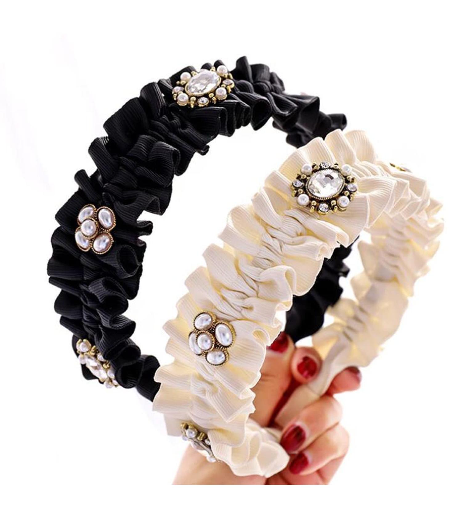 Misgirlot Pearl Headband - Fashion Turban Hair Hoop for Women & Girls (Random Color) - Buy Online on GoSupps.com