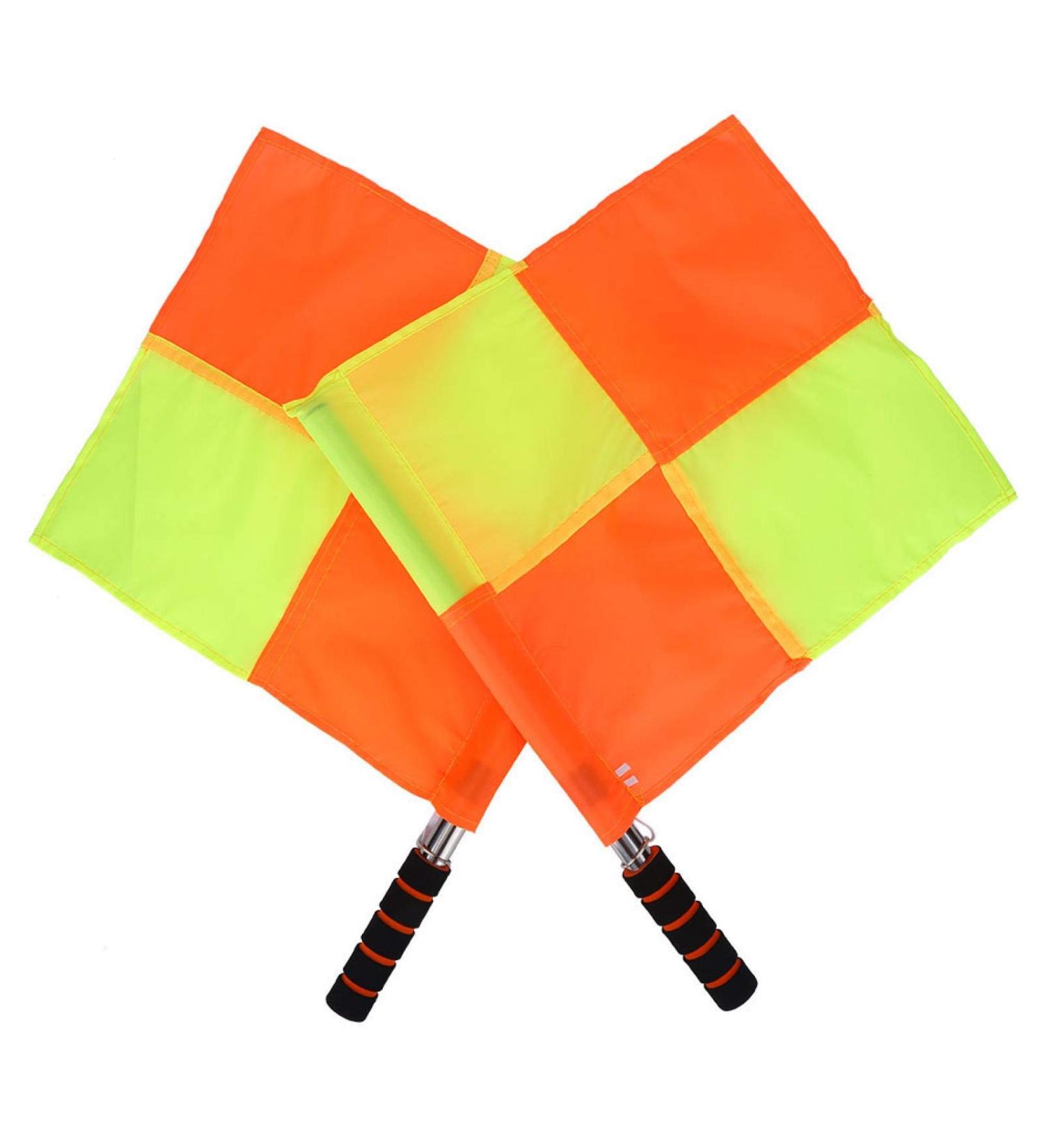 2 Pcs Linesman Flags with Sponge Handle & Storage Bag - Ideal for Sports Matches & Training - Buy Online on GoSupps.com