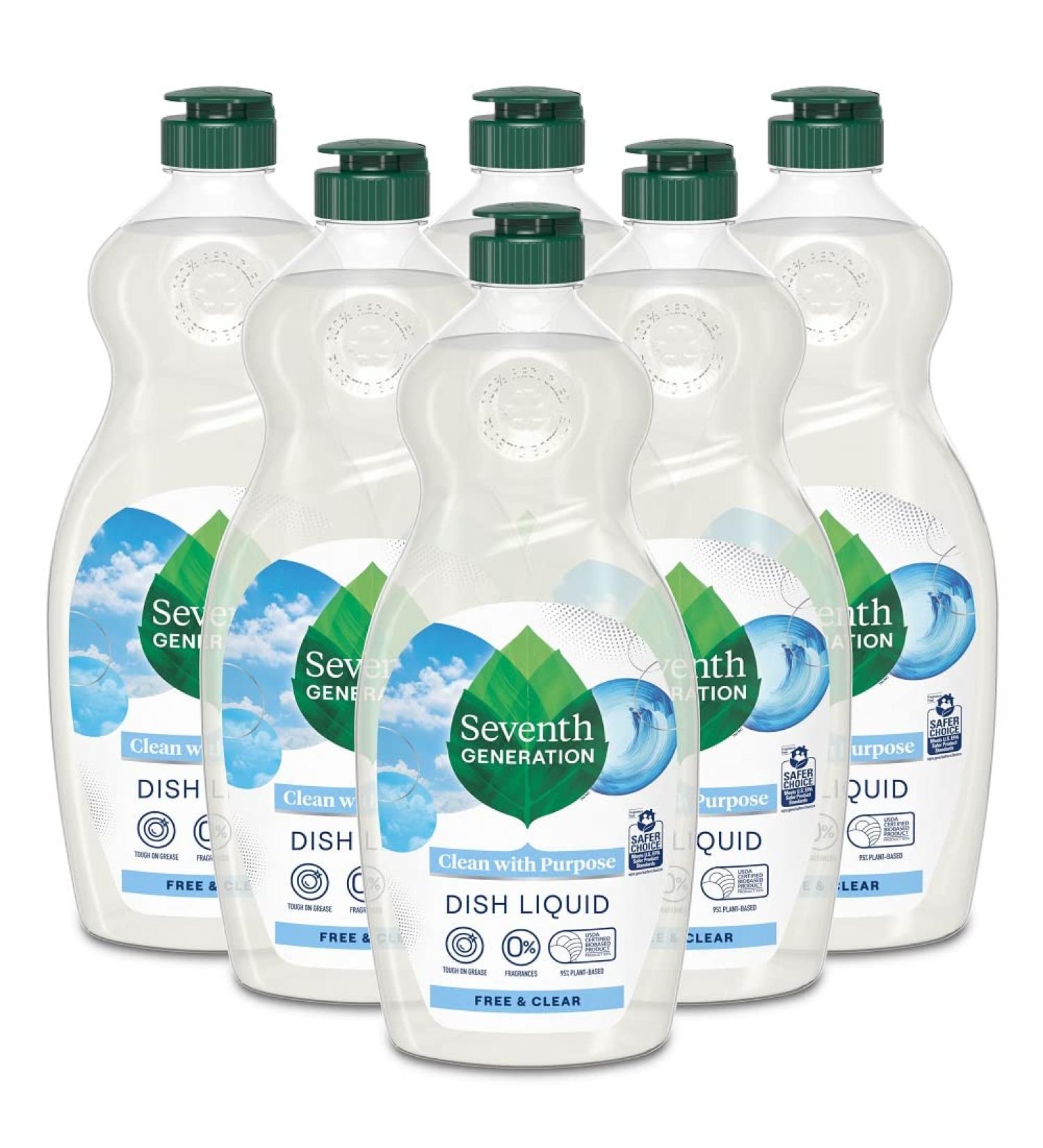 Seventh Generation Free & Clear Dish Liquid Soap 25 Oz - Pack of 6 - Buy Online on GoSupps.com