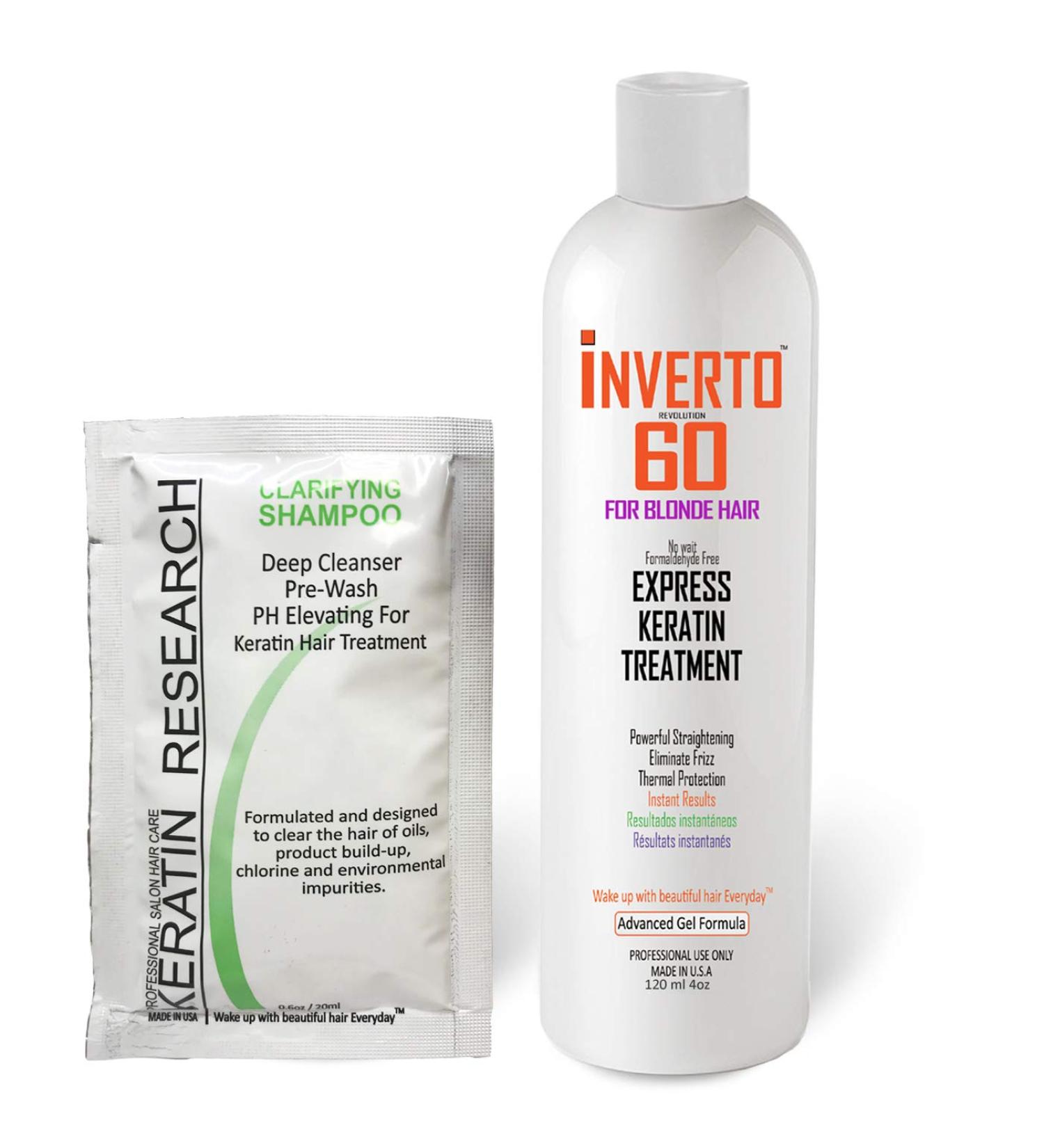 INVERTO 60 Keratin Treatment for Blonde Hair - Formaldehyde Free Instant Results Super Fast Application Starter Kit for Healthy Shiny Hair - Buy Online on GoSupps.com