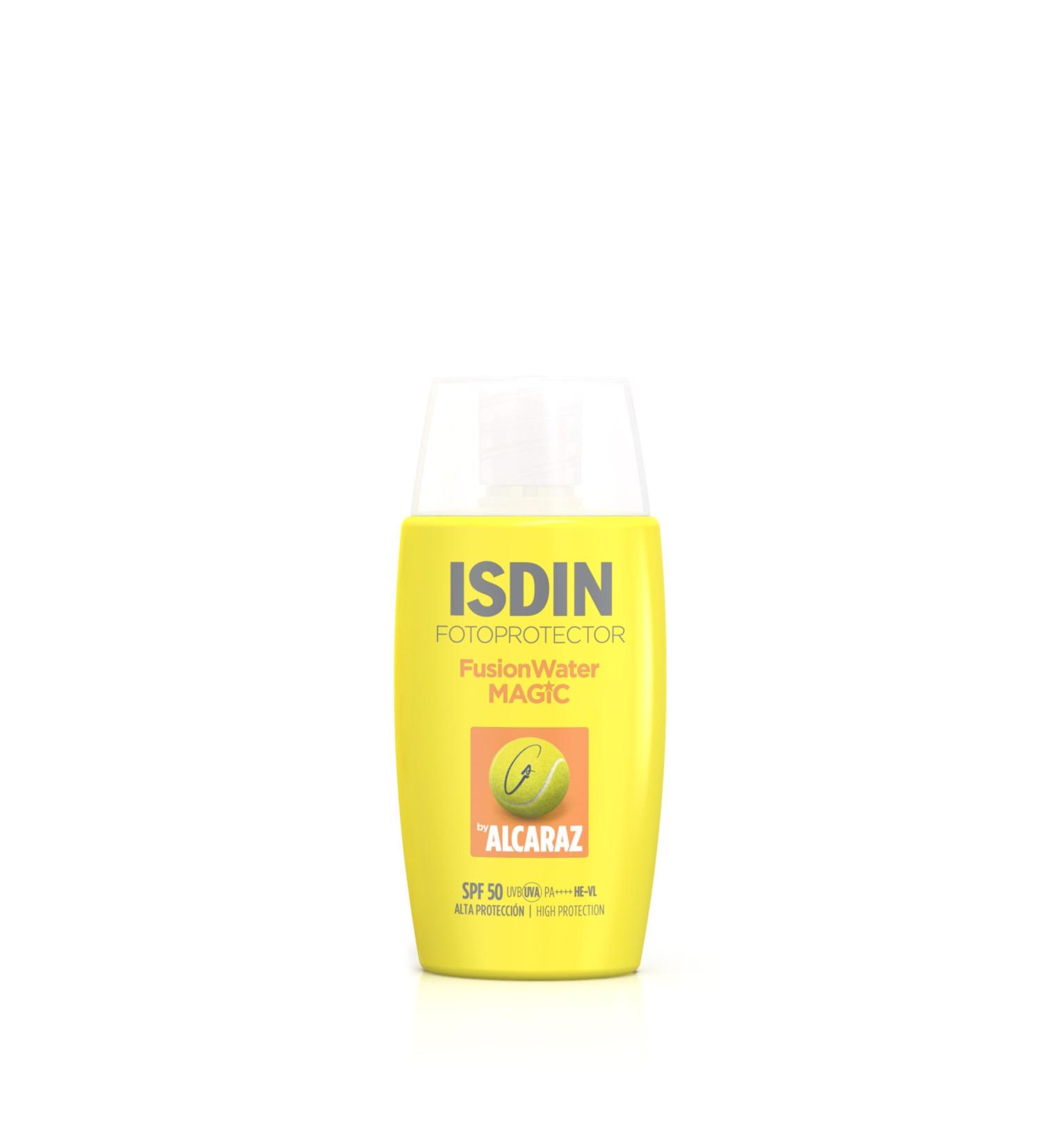 ISDIN Fotoprotector Fusion Water MAGIC by Alcaraz Facial Sunscreen with Ultralight Texture and Watery External Phase with Refreshing Effect 50 ml - Buy Online on GoSupps.com