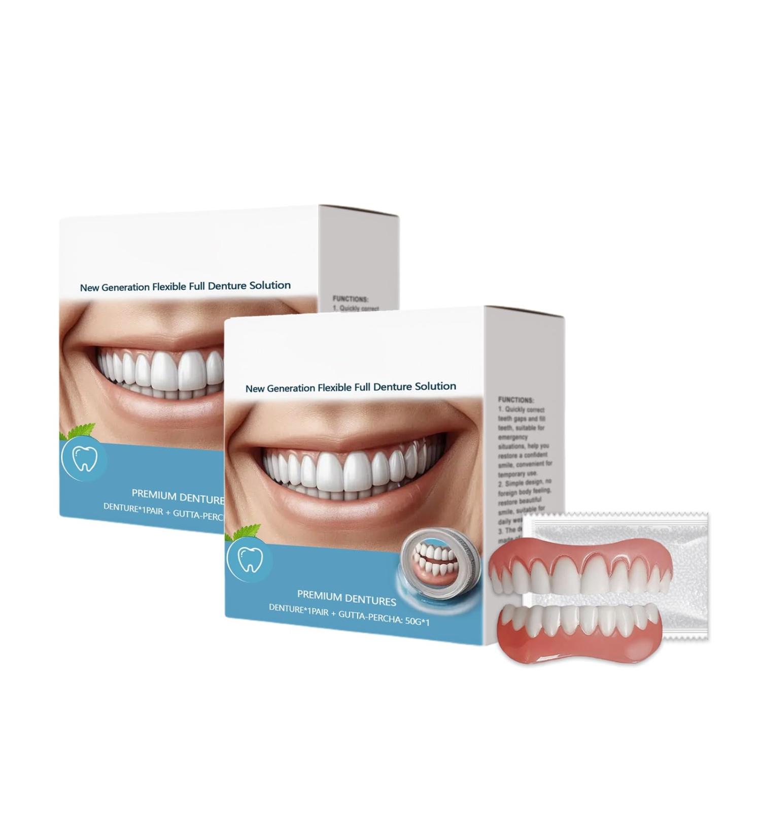Denture Set Daily Improvement of Smile Beauty Denture Lining Kit for Men and Women(2pcs) - Buy Online on GoSupps.com
