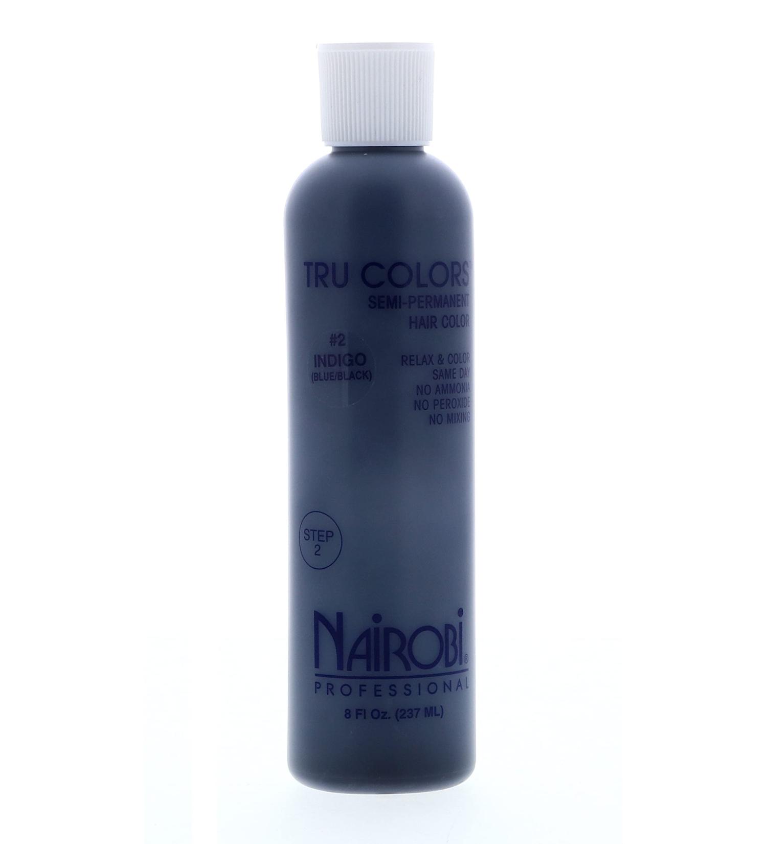 Nairobi Tru Colors Semi Permanent Hair Color No.2 Indigo (Blue/Black) - Unisex 8 Ounce | International Shipping - Buy Online on GoSupps.com