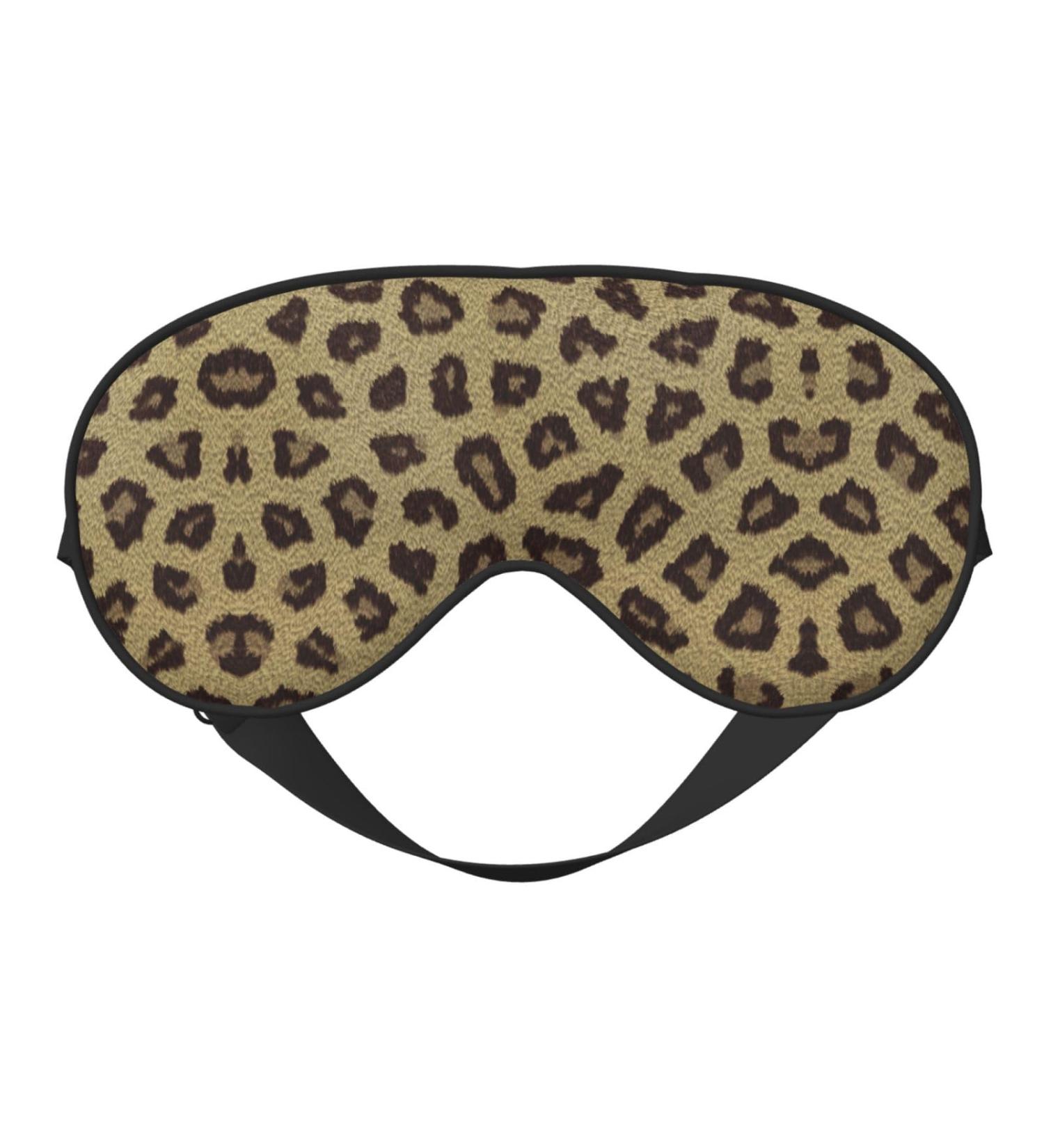 Yellow Leopard Print Unisex Sleep Mask - Double-Sided Eye Mask for Sound Sleep & Skin Care - Buy Online on GoSupps.com