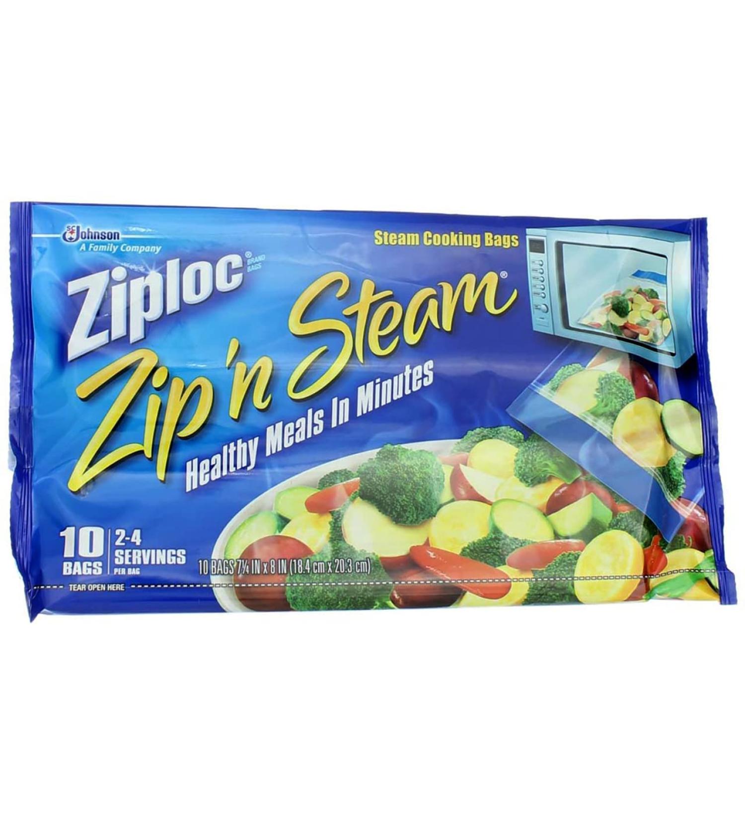 Ziploc Zip'N Steam Cooking Bags  Medium  10-Count (Pack of 4) - Buy Online on GoSupps.com