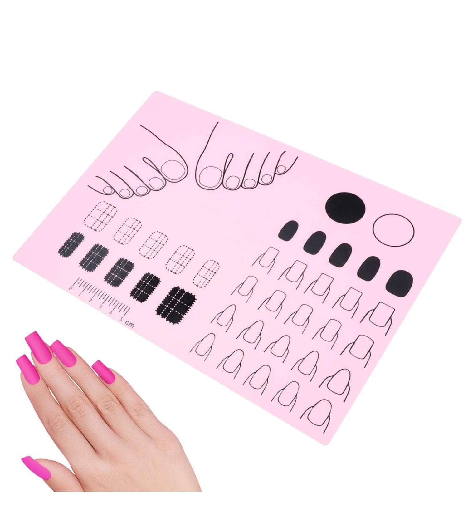 Nail Mat for Nail Tech Manicure Protector Mat for Nail Practice - Nail Manicure Tools Stamping Mat Nail Sticker Guide for Nail Sticker Printing Pink - Buy Online on GoSupps.com