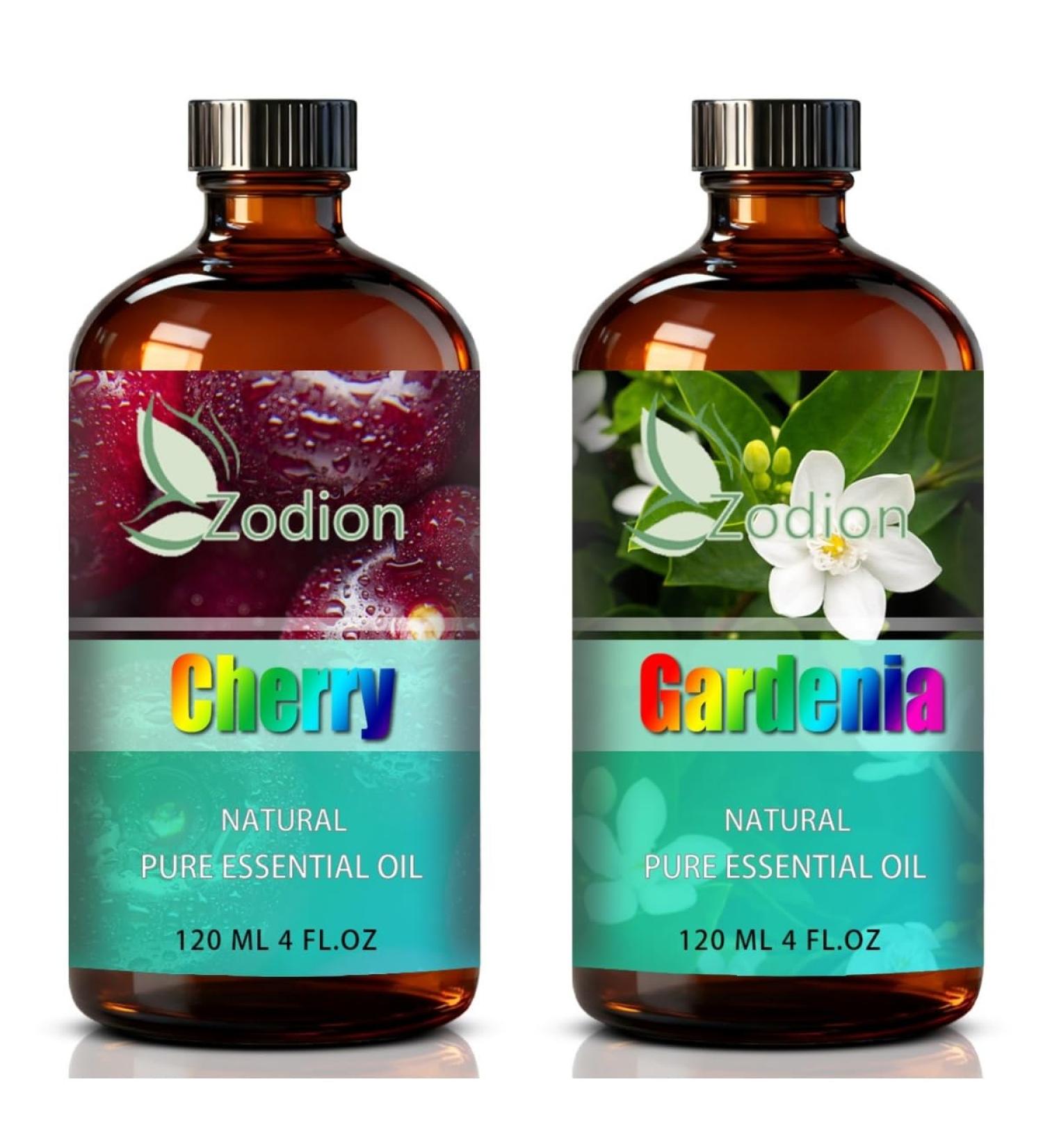Gardenia Essential Oil 4 Fl Oz and Cherry Essential Oil 4 Fl Oz - Gardenia & Cherry Oil for Diffuser Aromatherapy Home Fragrance Skin & Hair Care DIY Candle & Soap Making Yoga - Buy Online on GoSupps.com