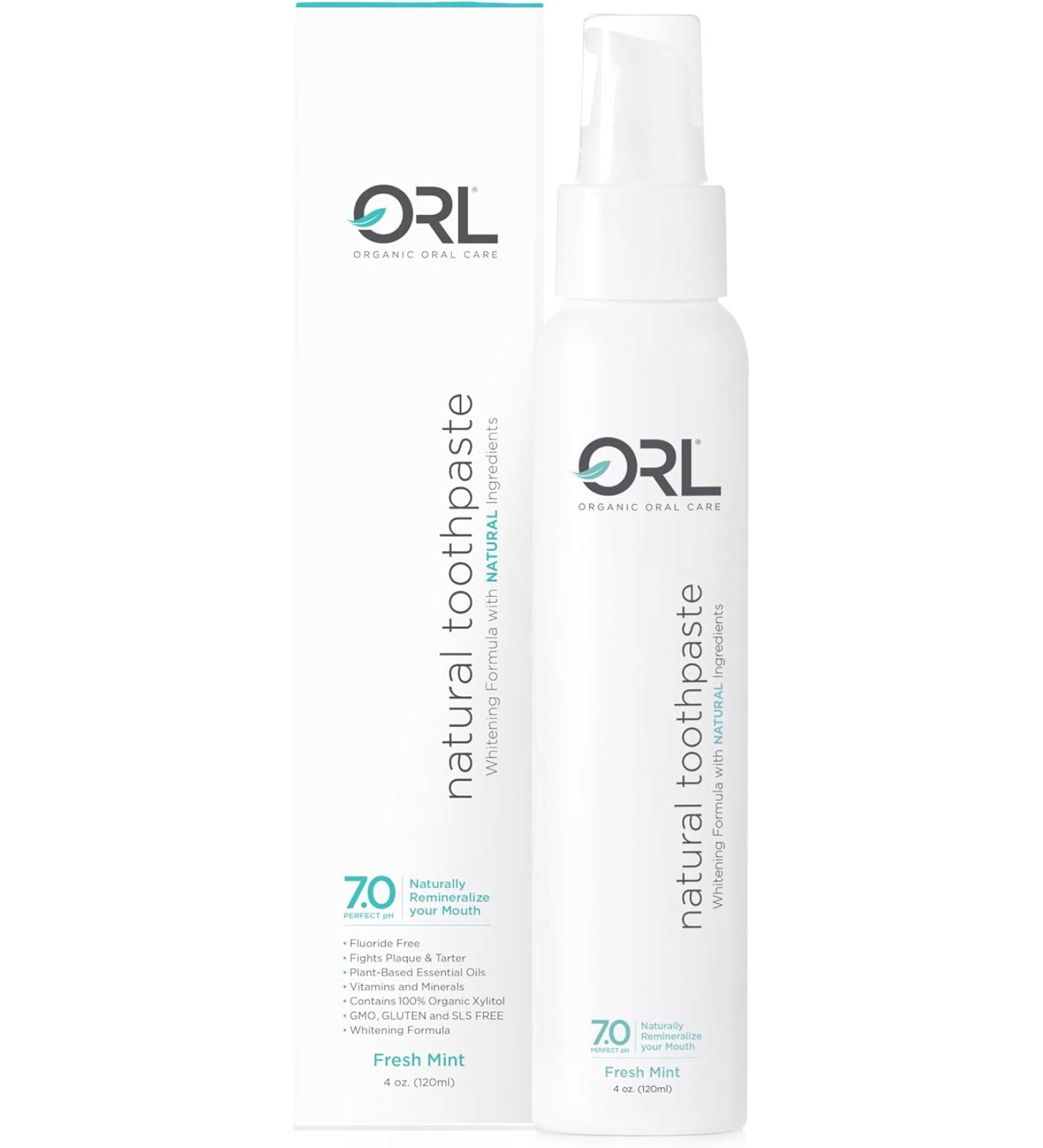 ORL Natural & Organic Toothpaste | Restores Mouth's Perfect pH | Fresh Mint - Buy Online on GoSupps.com