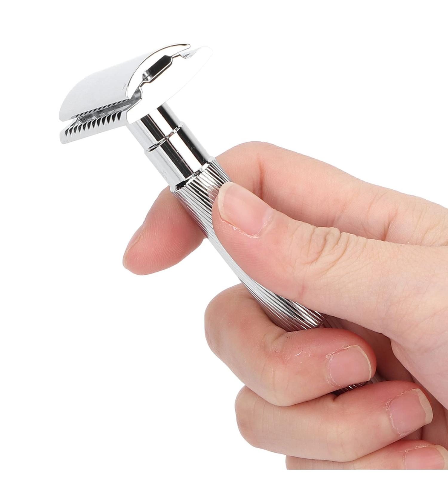 Premium Safety Razor - Durable Non-Slip Shaving Razor for Home Travel & Hotels (Silver) - Buy Online on GoSupps.com