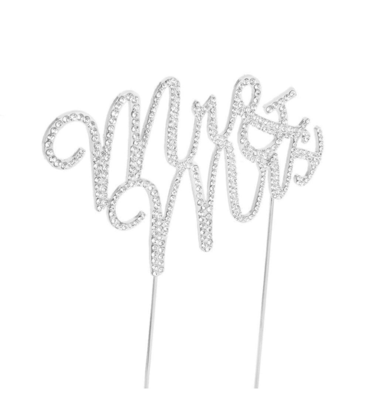 Vorcool MR Mrs Wedding Cake Topper Rhinestone Cake Lid (Silver) - Buy Online on GoSupps.com