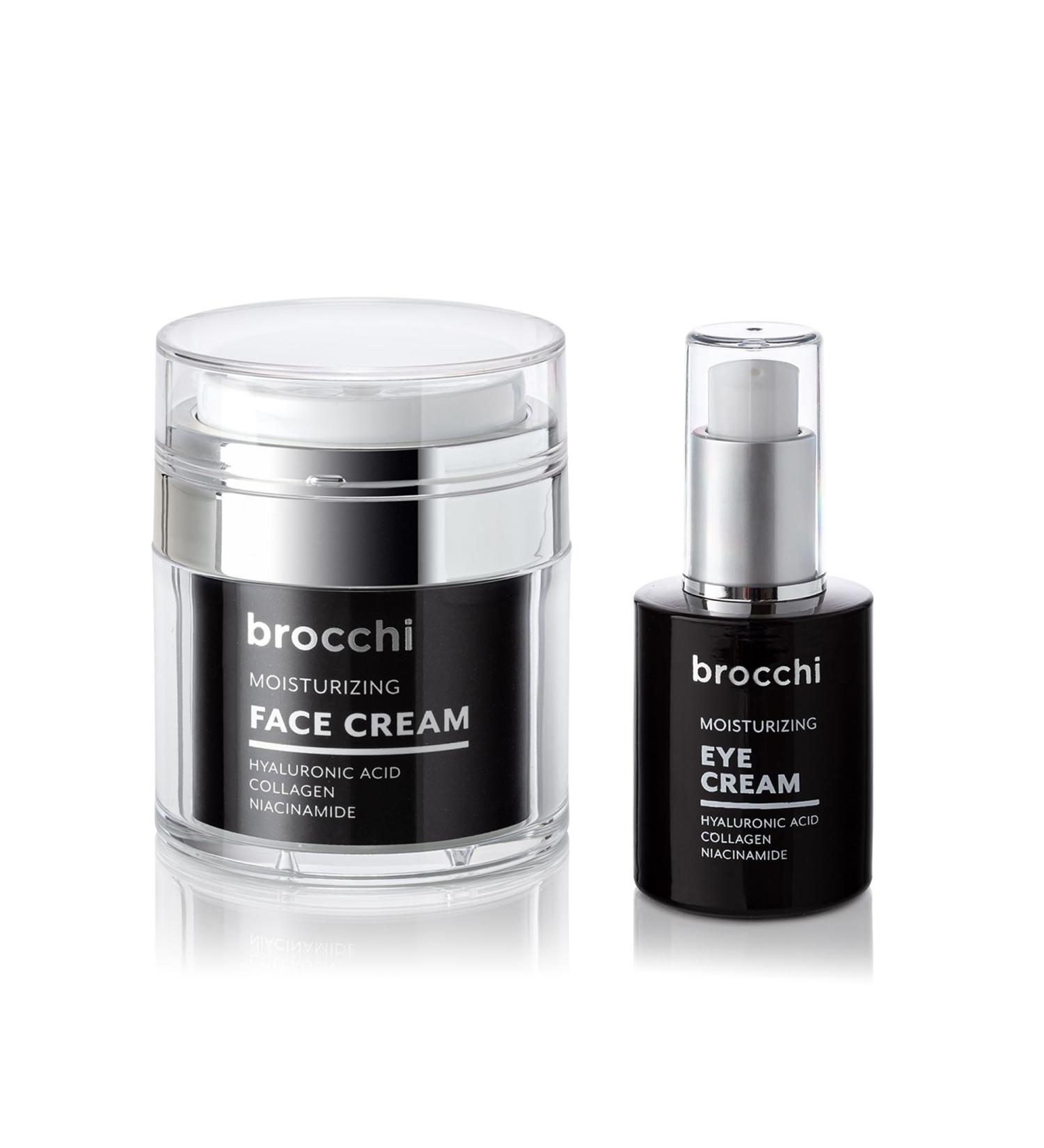 Cortex International Brocchi | Hyaluronic Acid Face & Eye Cream Set Deep Hydration Revitalization Enhanced Elasticity Youthful Glow Radiant Complexion - Buy Online on GoSupps.com