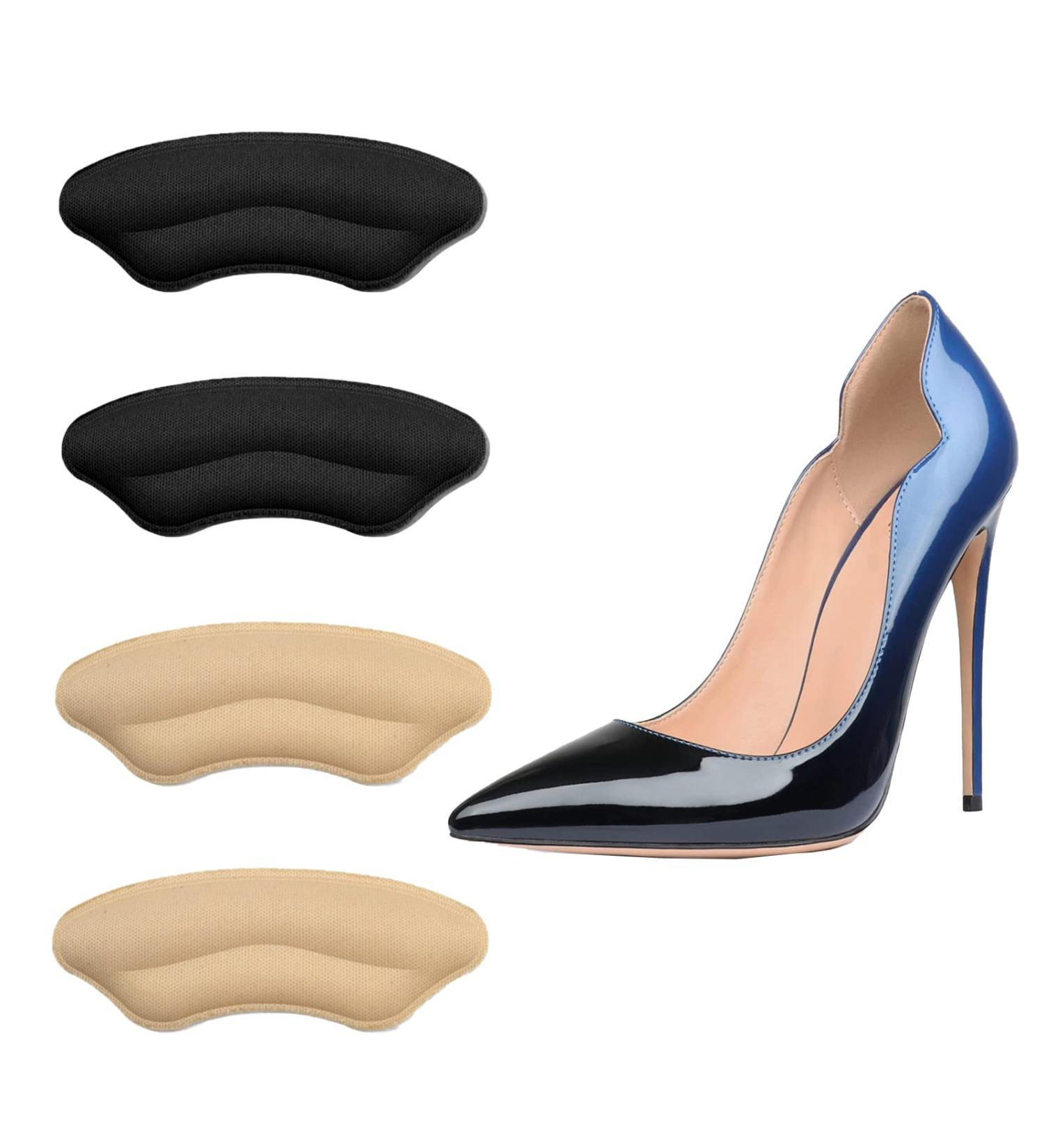 Fanci Poetry Heel Grips Liner Cushions Inserts - 2 Pairs for Improved Shoe Fit and Comfort | Prevent Slip and Blisters | Men Women | Black+Pale Apricot - Buy Online on GoSupps.com