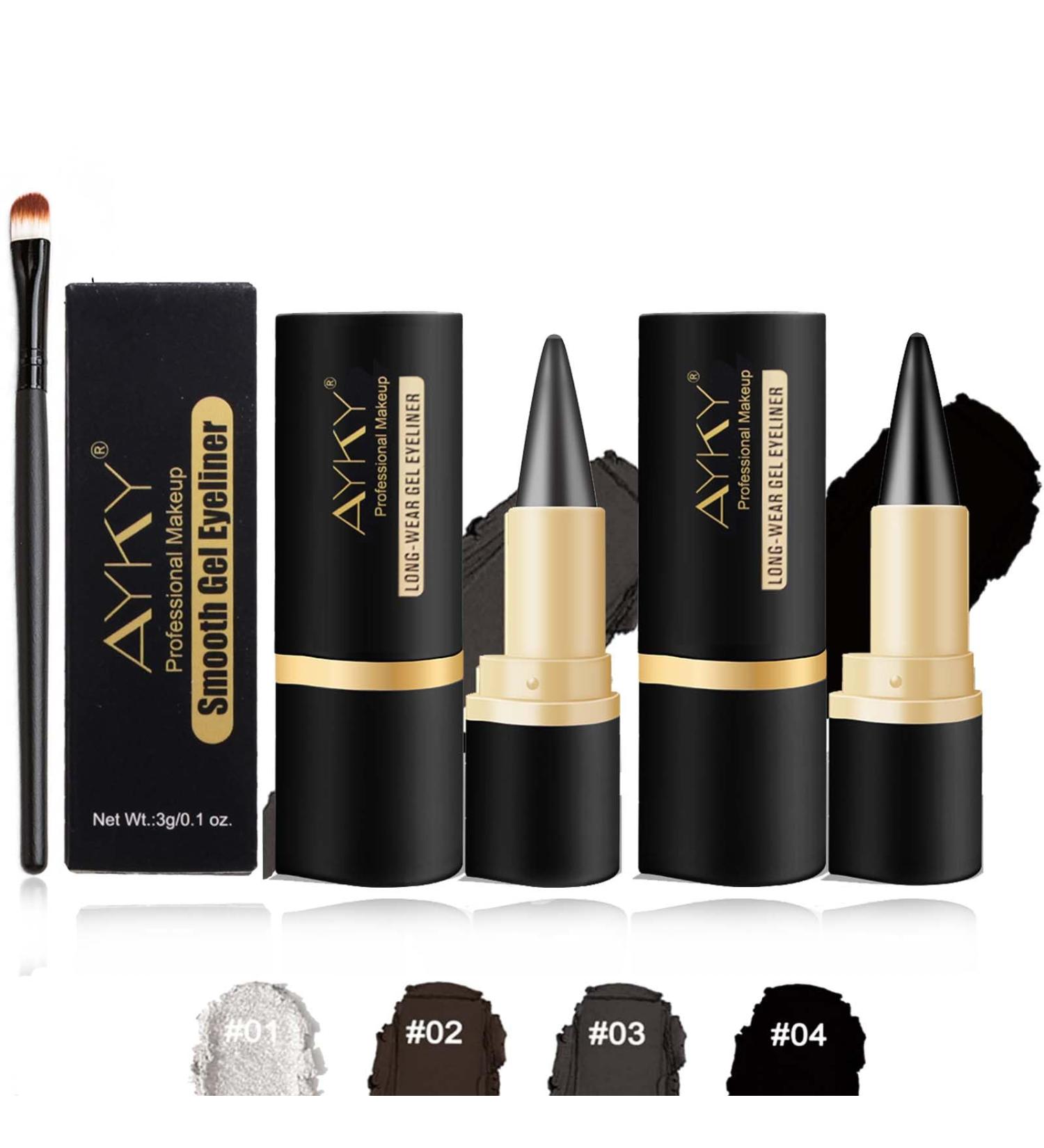 Rationalu Gel Eyeliner Rational Gel Eyeliner Natural Black Eyeliner Cream Waterproof Smudge Proof Ayky Long Wear Gel Eyeliner Matte Smokey Eye Liners Eyeshadow Stick for Party Looks (#03+#04) - Buy Online on GoSupps.com