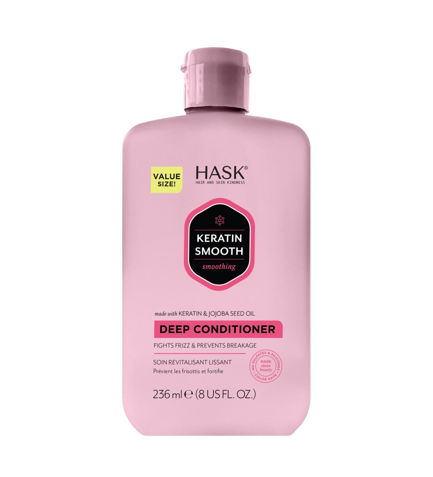 HASK Apr s-shampoing lissant la k ratine pour tous les types de cheveux sans danger pour la couleur sans gluten sans sulfate sans paraben 1 flacon de 236 ml - Buy Online on GoSupps.com