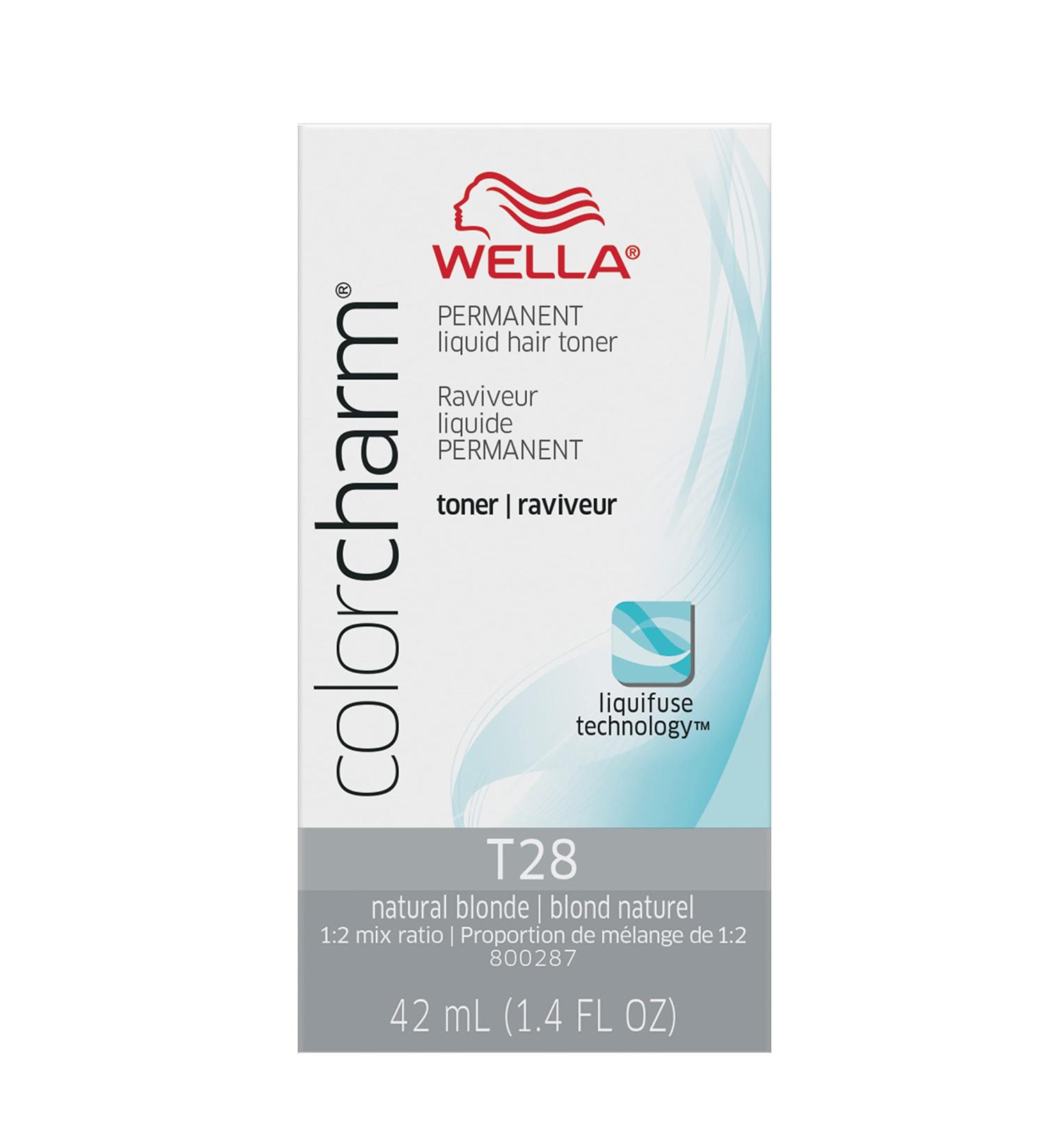 WELLA Colorcharm T28 Natural Blonde Hair Toner 1.4 oz - Brass Neutralizing Liquifuse Technology - Buy Online on GoSupps.com