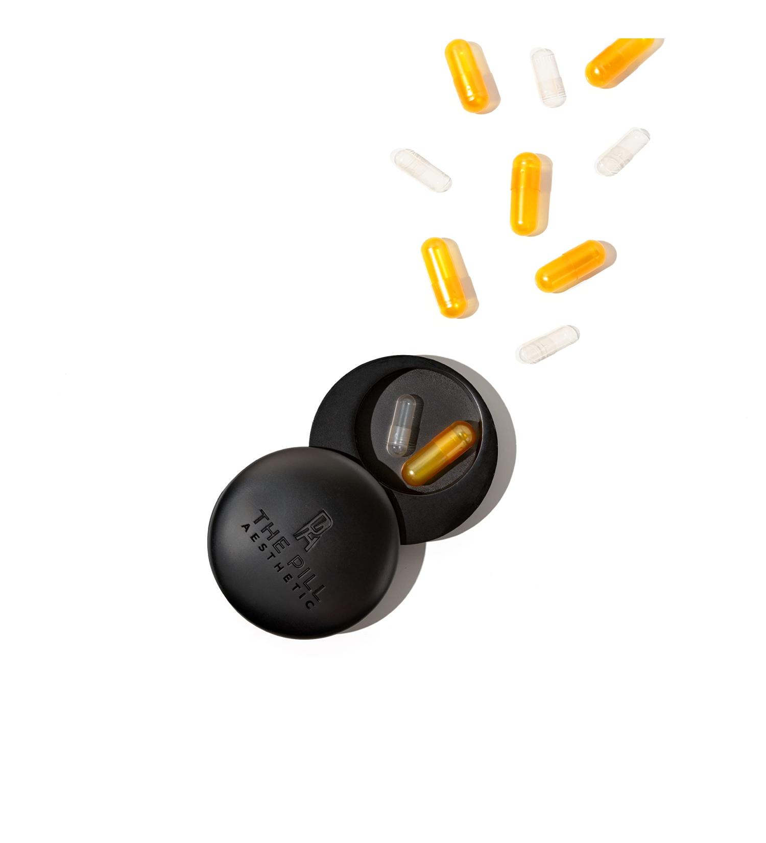 Travel Pill Case | Aesthetic Metal Pill Organizer for Vitamins Supplements & Medications - Ideal for Men & Women - Buy Online on GoSupps.com