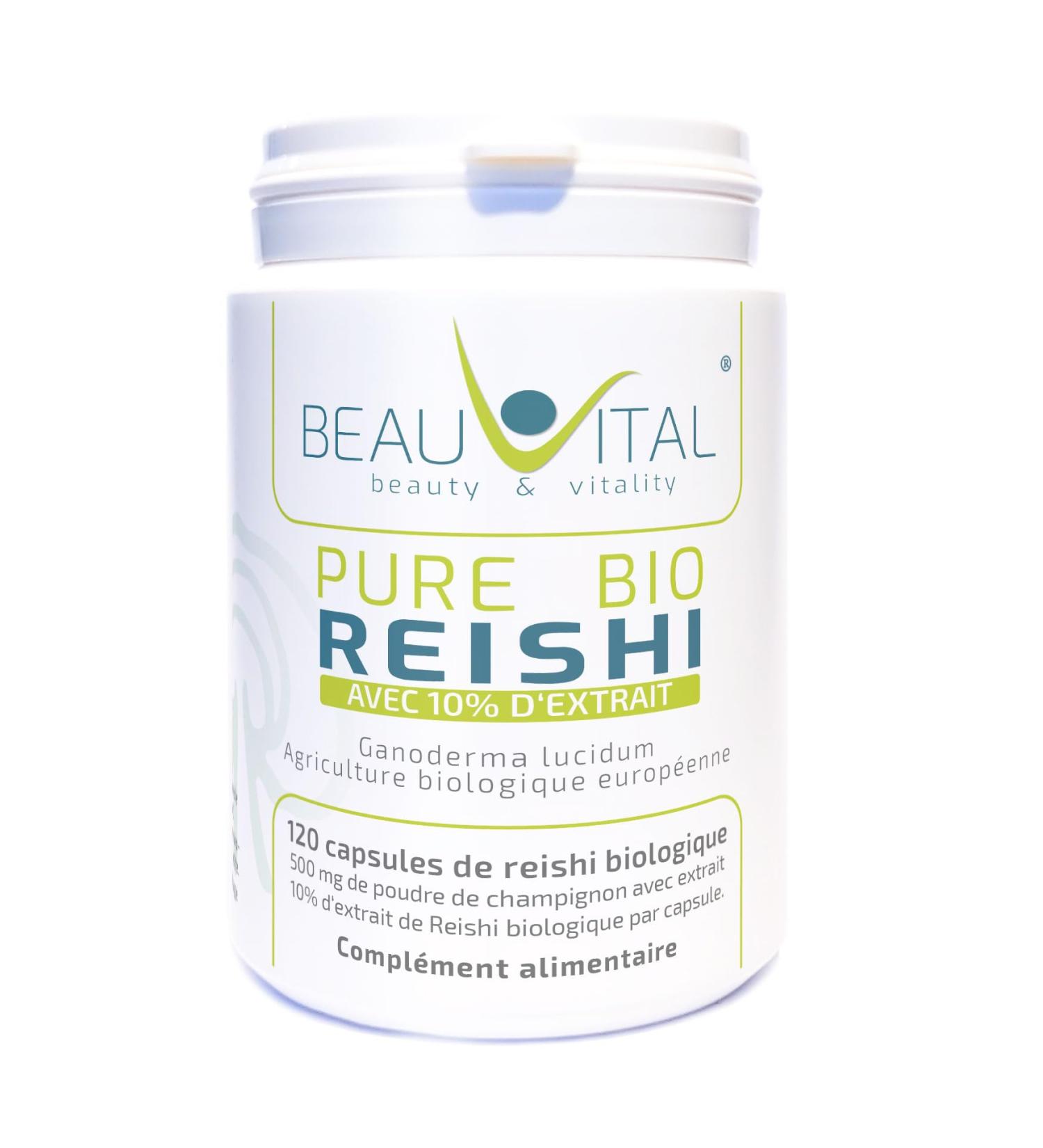 Pure Reishi Bio Capsules with 10% Organic Extract | 120 Reishi Capsules 500mg Reishi Powder from European Organic Farming Vegan No Artificial Additives - Buy Online on GoSupps.com