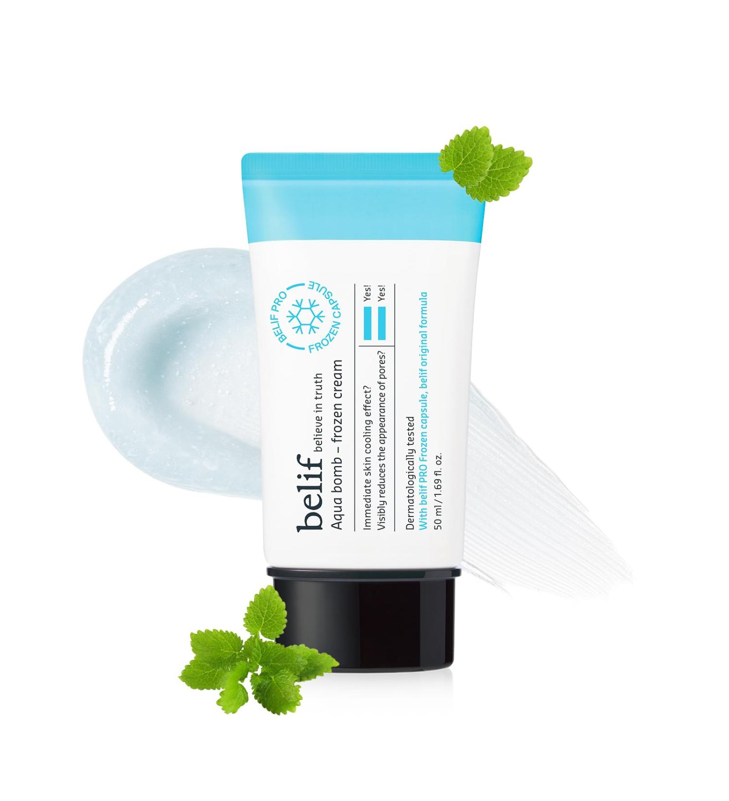 belif Aqua Bomb Cooling Relief Cream with Panthenol & Niacinamide Daily Soothing & Hydrating Moisturizer Depuff with Caffeine Non-comedogenic Lightweight Cream Korean Skincare 1.69 fl oz (50ml) - Buy Online on GoSupps.com