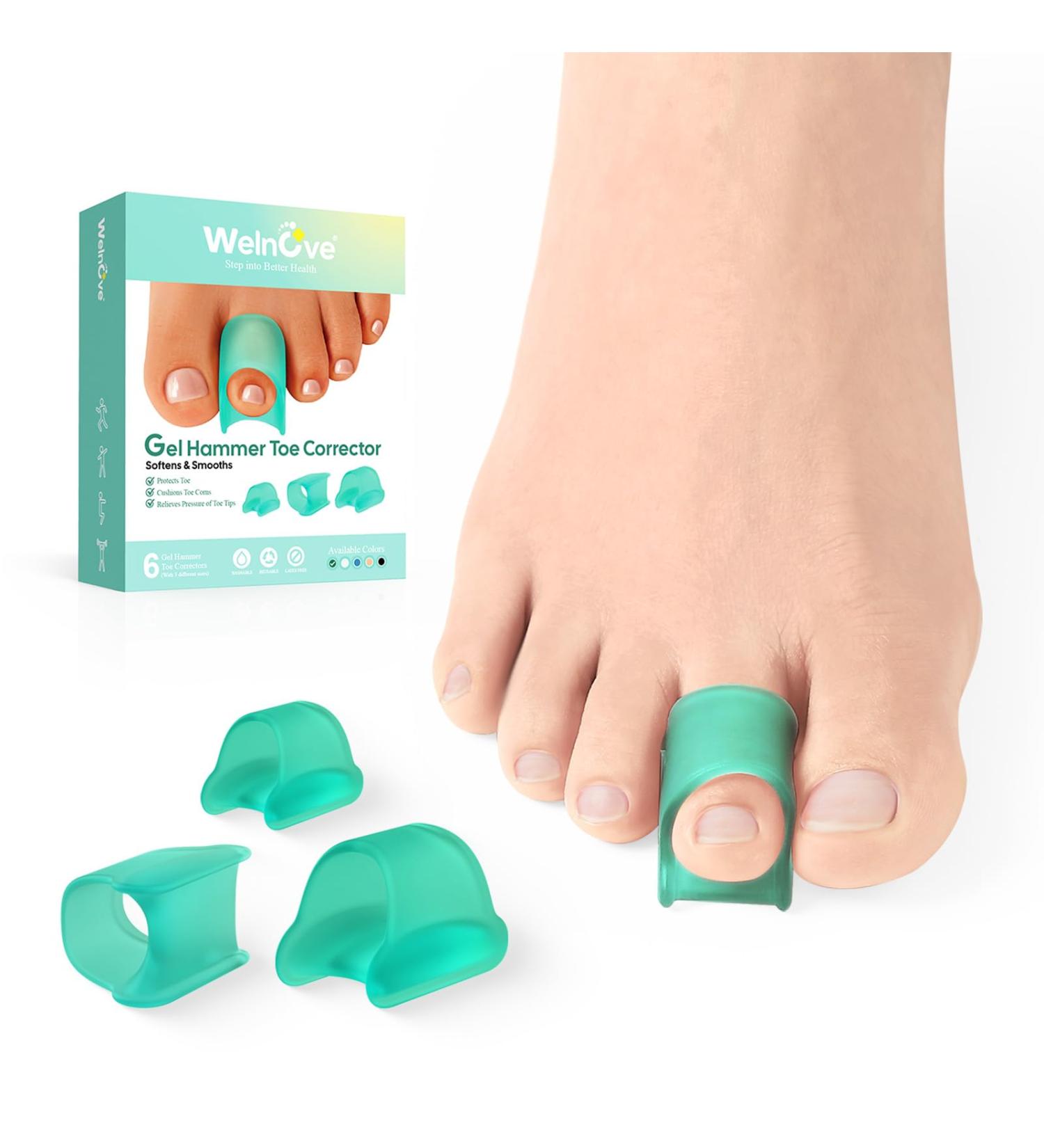 Welnove Toe Separators 6 Pack Toe Spacers for Bunions Toe Spacer for Overlapping Toe Bunion Protector Bunion Corrector Suitable for Men Women Child 3 Different Size Green - Buy Online on GoSupps.com