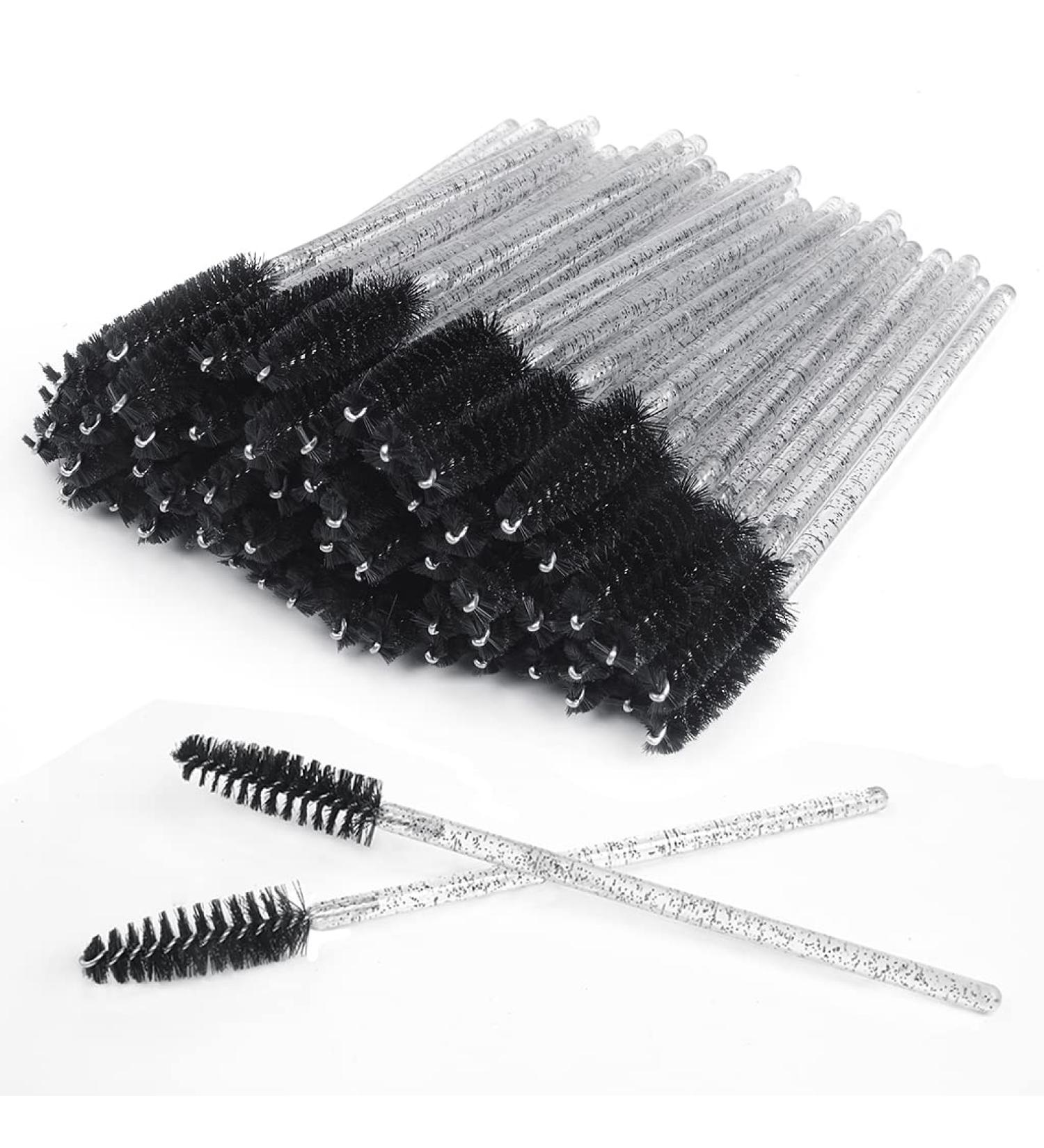 KELYDI 60 PCS Disposable Eyelash Brushes Eyebrow Castor Oil Brush Mascara Wands Cosmetic Makeup Tools (Black) - Buy Online on GoSupps.com