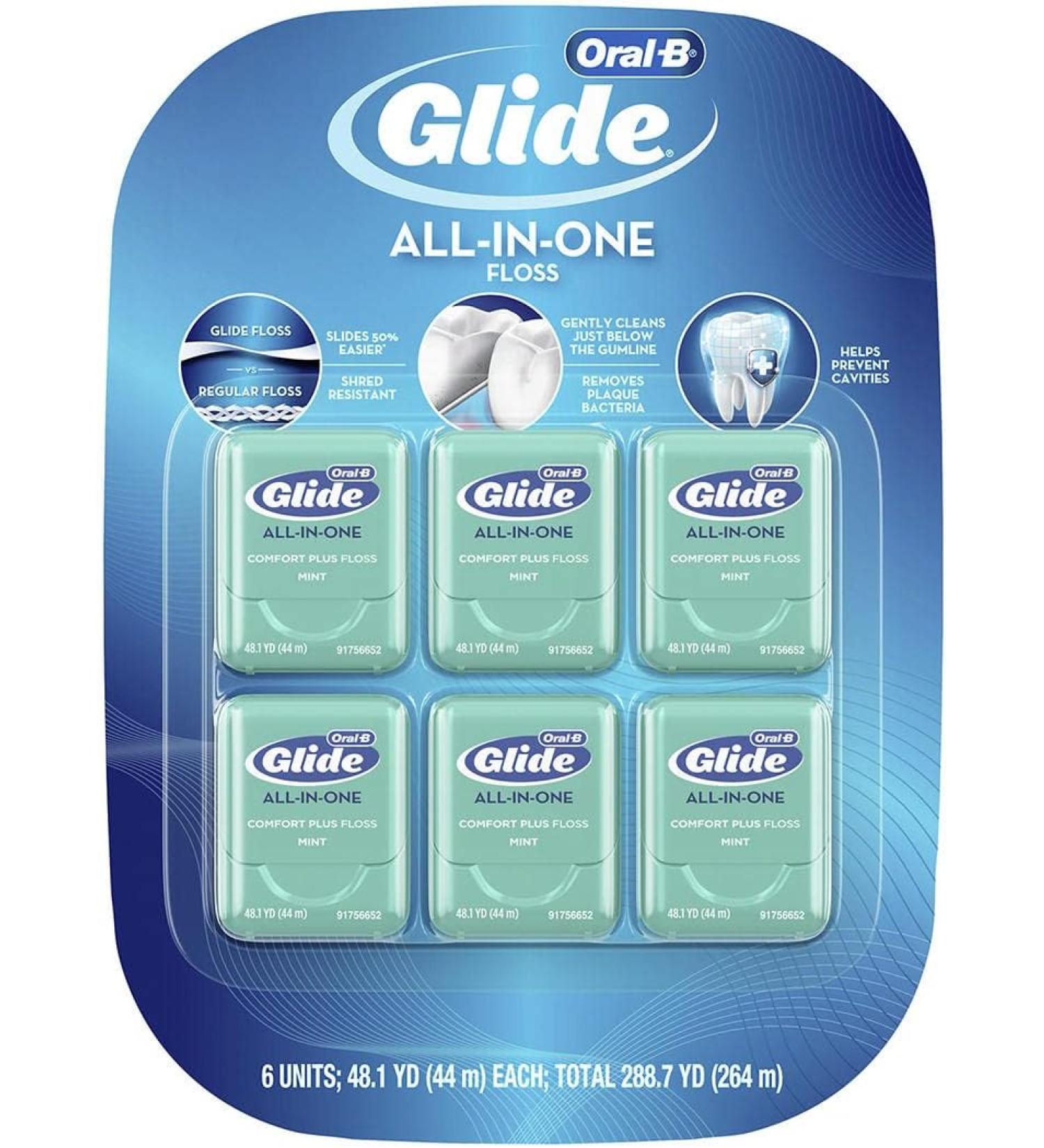 Oral-B Glide Pro-Health Comfort Plus Dental Floss - Mint - 6 Count - Buy Online on GoSupps.com