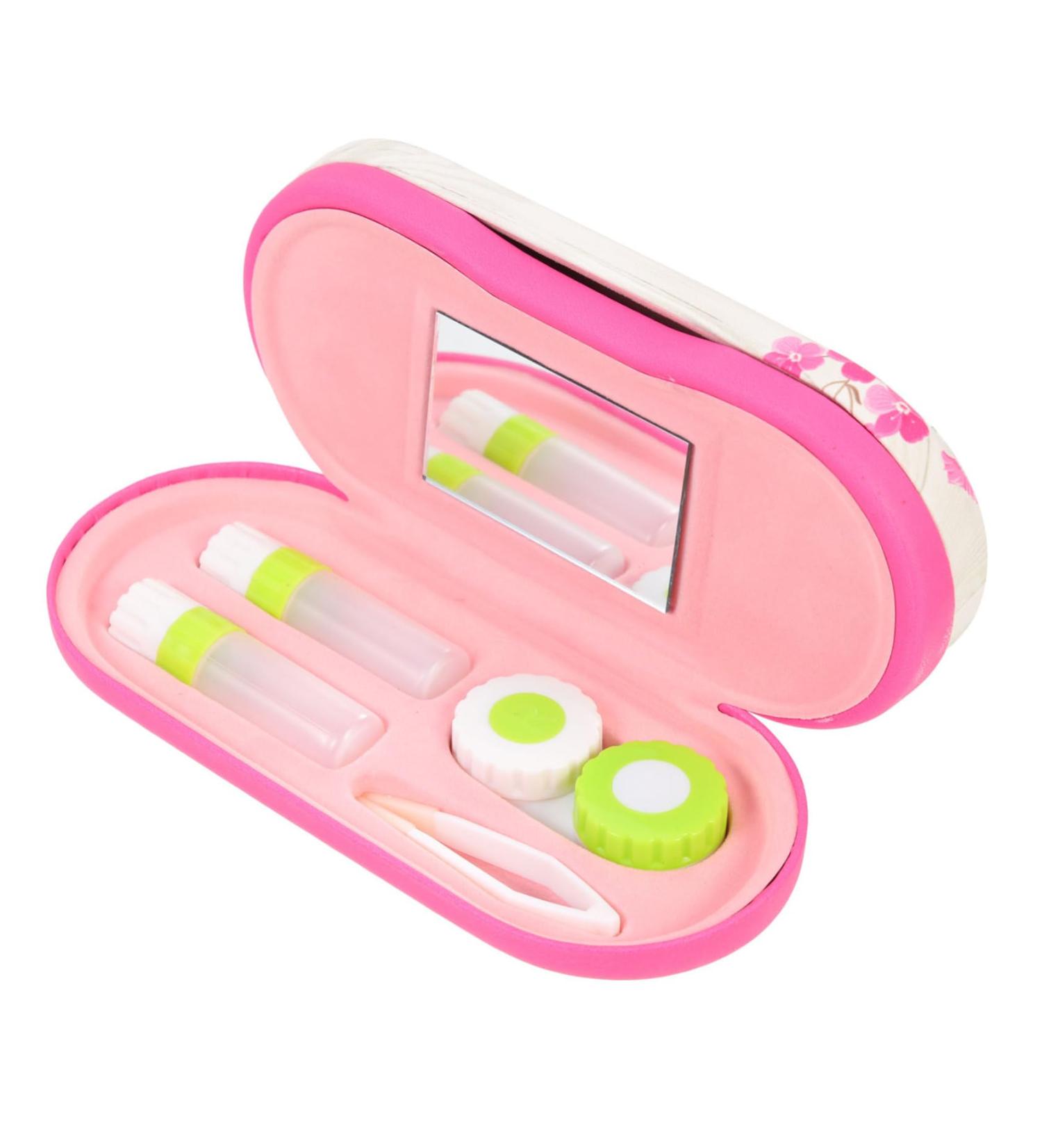 Buy Solustre Double-Lodged Glasses Case & Travel Lens Kit | Stylish Flocked Cloth Travel Set for Lentil Containers - Buy Online on GoSupps.com