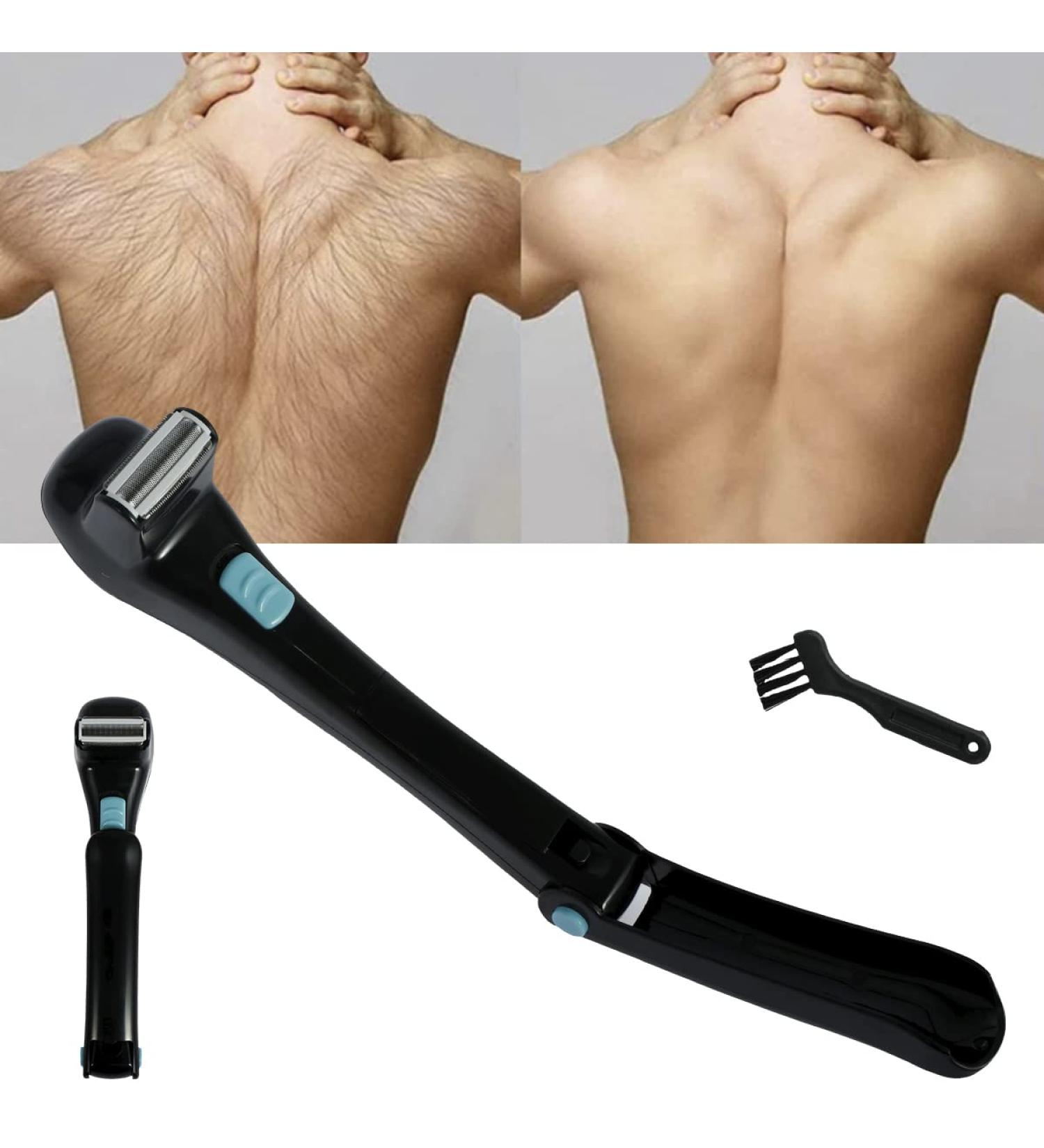 14.7inch Electric Back Hair Shaver Detachable Body Hair Trimmer 180 Degrees Foldable Back Razor Pain-Free Electric Back Shavers for Men with Handle Wet or Dry Cordless Body Shaver for Men Travel - Buy Online on GoSupps.com