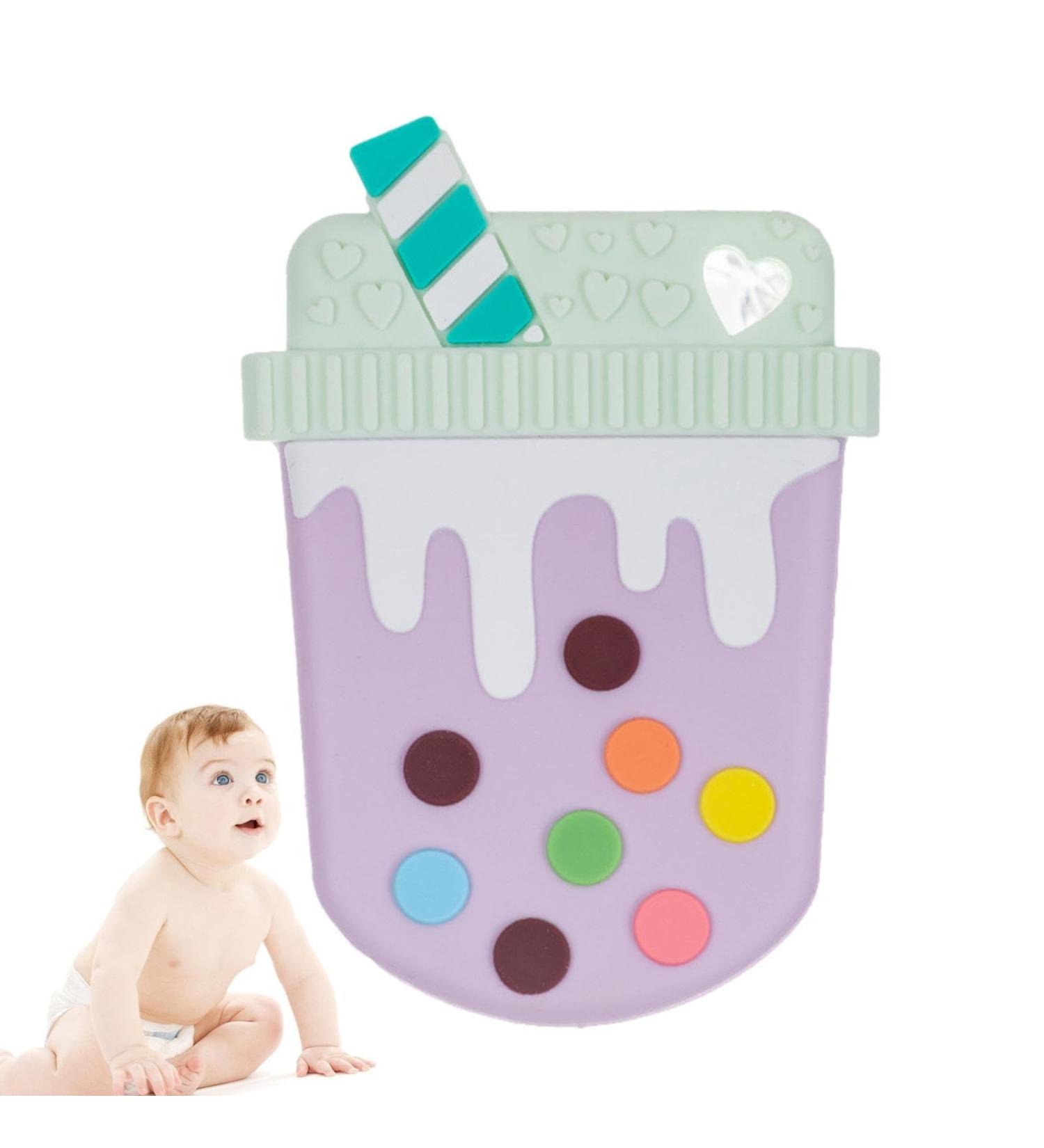 Aznever Silicone Bite Ring - Safe Baby Teething Toy | Food-Safe Silicone Cartoon Design & Gum Protection - Buy Online on GoSupps.com
