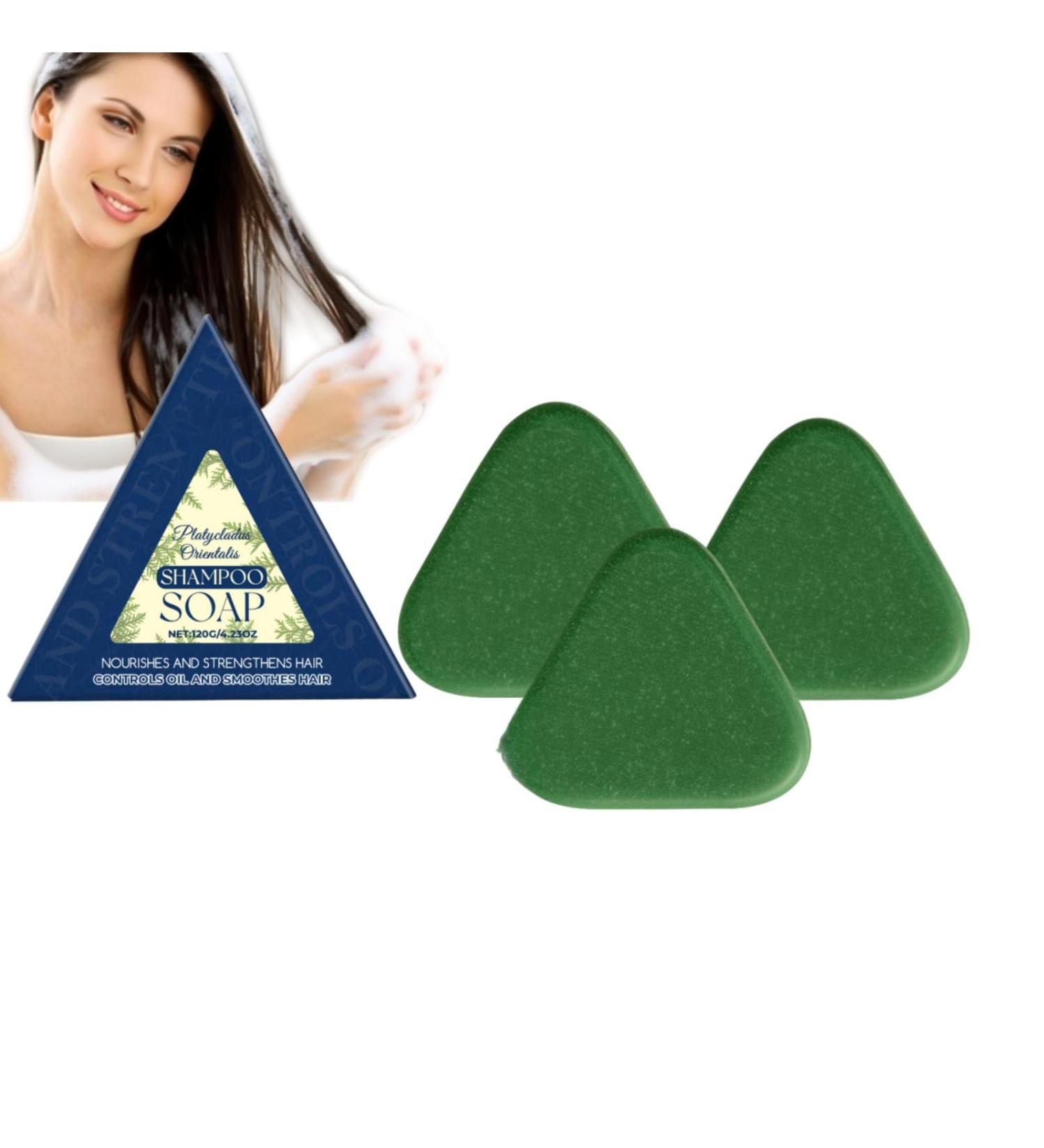 BRVLY Nature Triangle Shampoo Bar Strengthens & Smoothes Hair Helps Control Oil & Soothe Dry Itchy Scalp Gentle Cleansing & Nourishing Soap for Women & Men 3 - Buy Online on GoSupps.com