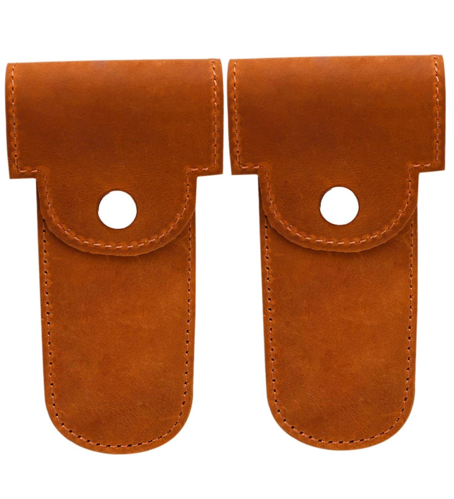 Minkissy 2-Piece Razor Case Handbag Organizer for Men - Leather Holster & Storage Cover in Light Brown - Perfect Shaving Accessory - Buy Online on GoSupps.com