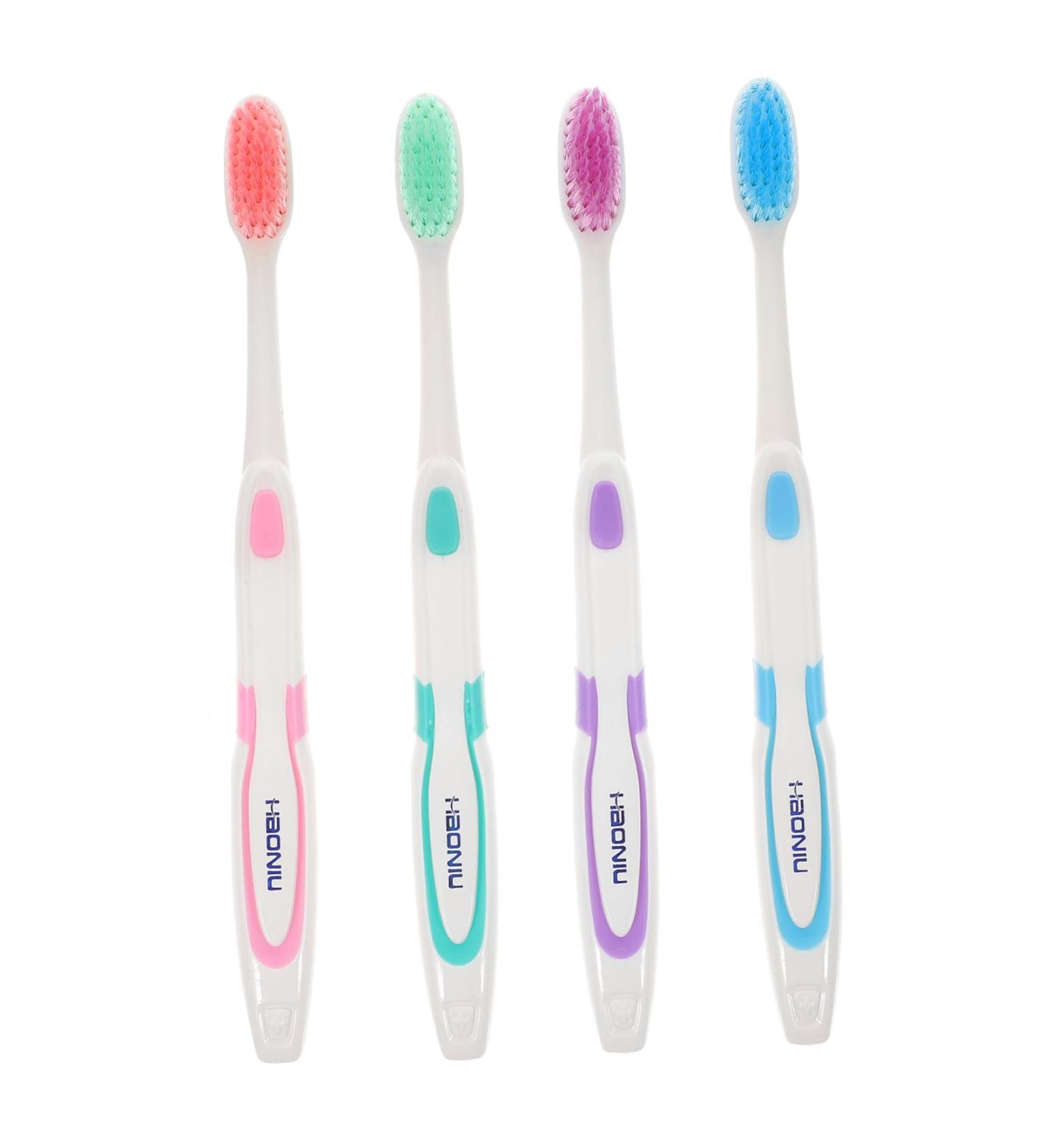 Hapinary Soft Toothbrush Set - 4 Pieces with Soft Handle Nano & Micro Oral Care - Ideal for Adults - Ships Worldwide from South Korea - Buy Online on GoSupps.com