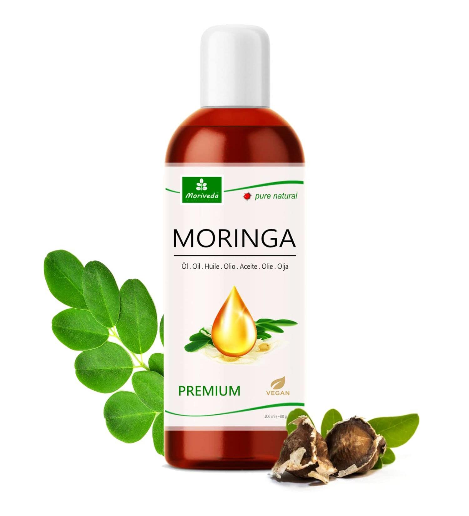 Moringa Oil Premium 100ml | Cold-Pressed Oleifera Seed Oil for Skin Hair Wounds & Anti-Aging | Moriveda - Buy Online on GoSupps.com