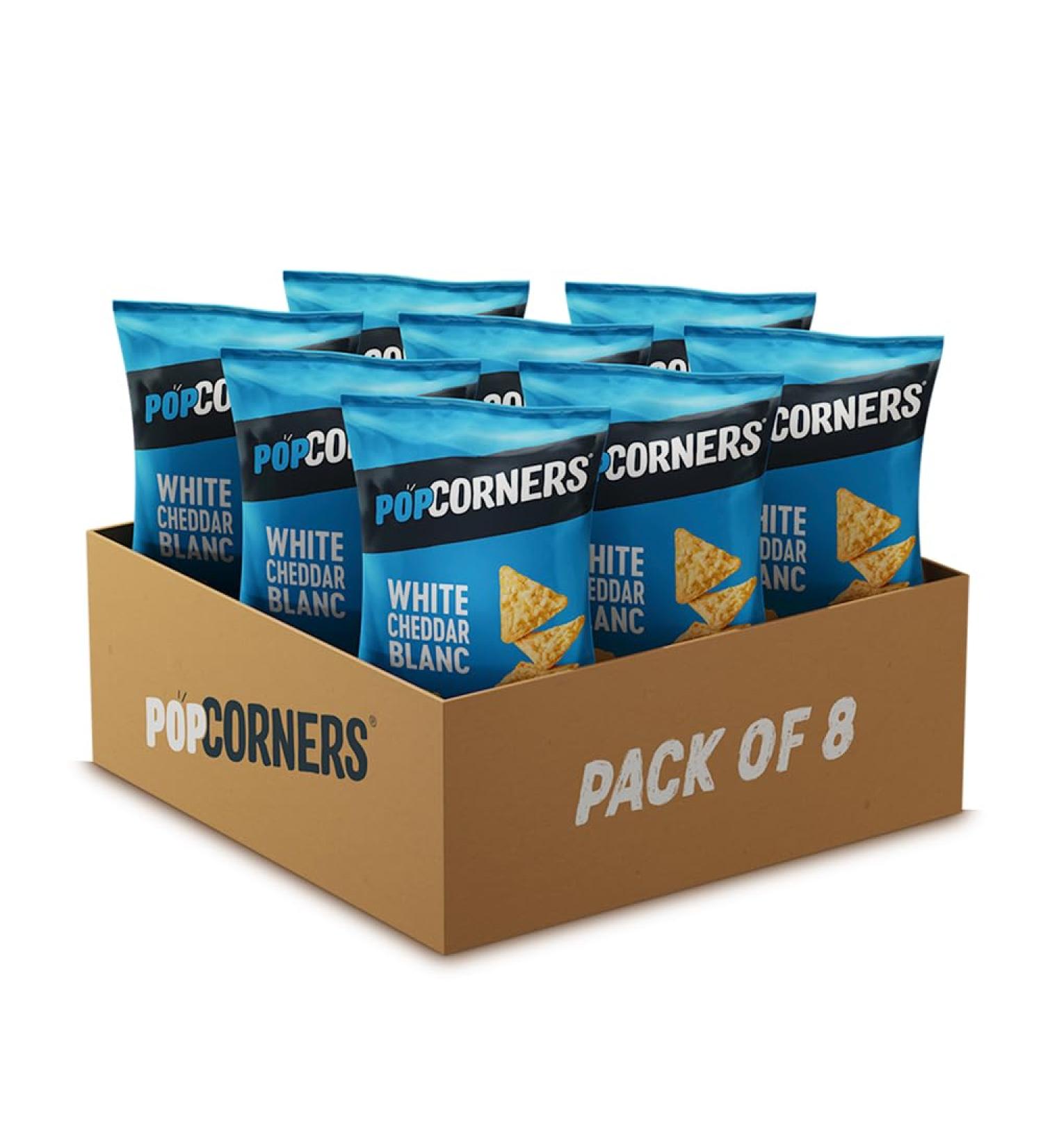 Popcorners White Cheddar Popped-Corn Chips 142g Pack of 8 Cheddar Cheese 142 g (Pack of 8) - Buy Online on GoSupps.com