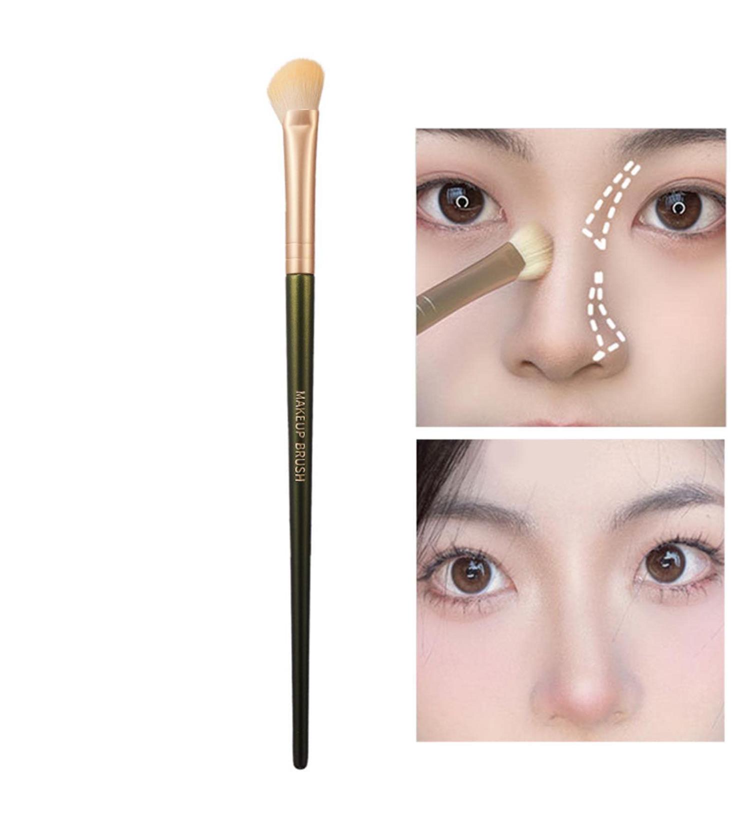 Blending Brush | Half-Fan Shape Concealer Brush Under Eye | Eyeshadow Brush Professional Embellish Nose Bridge Eye Socket Side Shadow Smudge Bevel Shakven - Buy Online on GoSupps.com